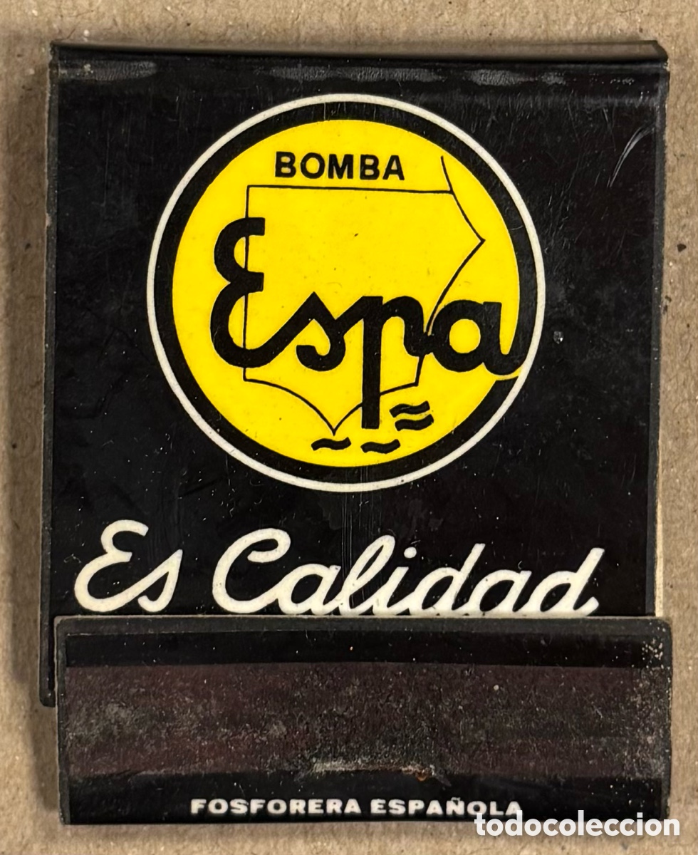 Coleccionismo: BOMBA ESPA. ANTIGUA CAJETILLA DE CERILLAS PUBLICITARIA.