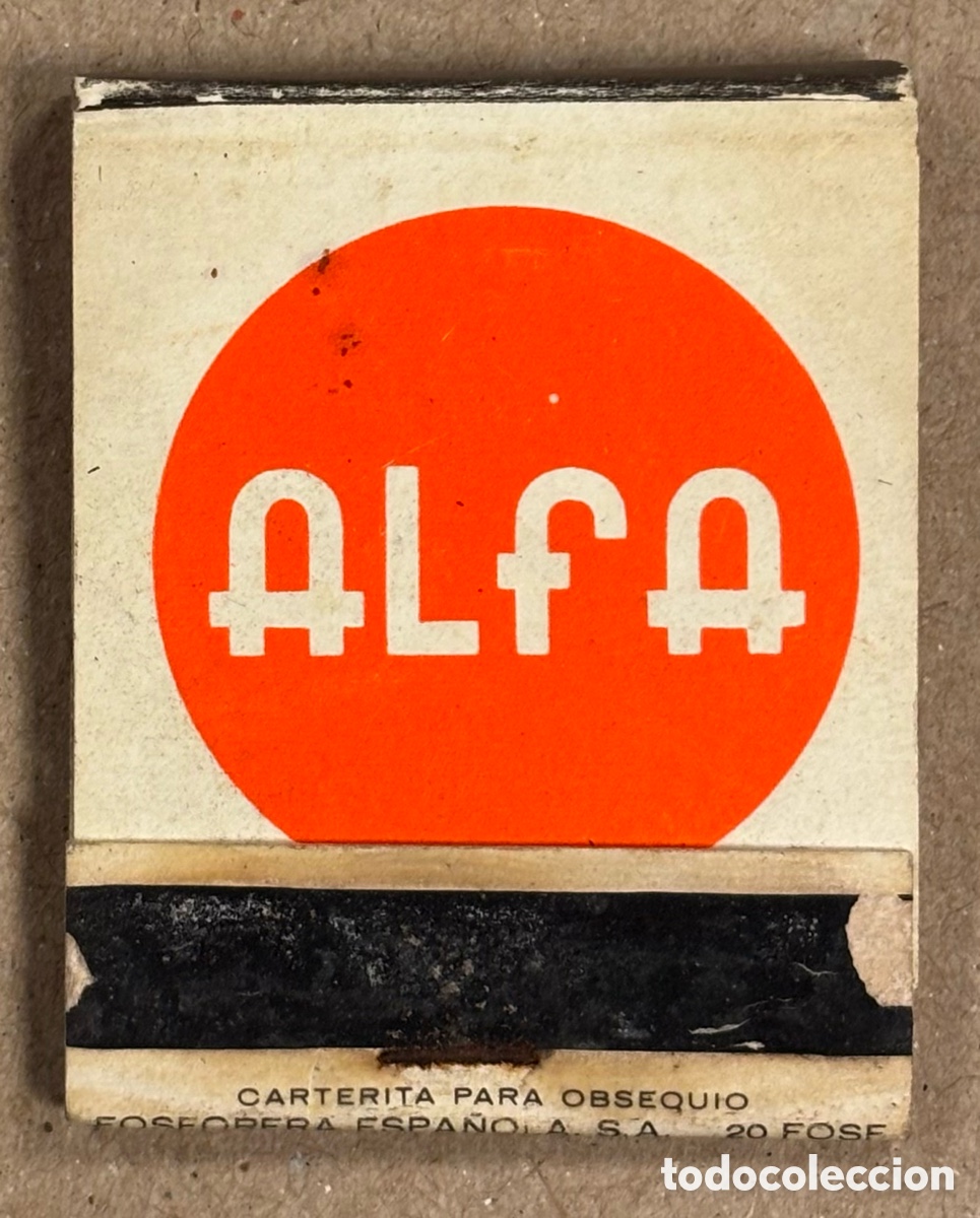 Coleccionismo: M&Aacute;QUINAS DE COSER ALFA. ANTIGUA CAJETILLA DE CERILLAS PUBLICITARIA.