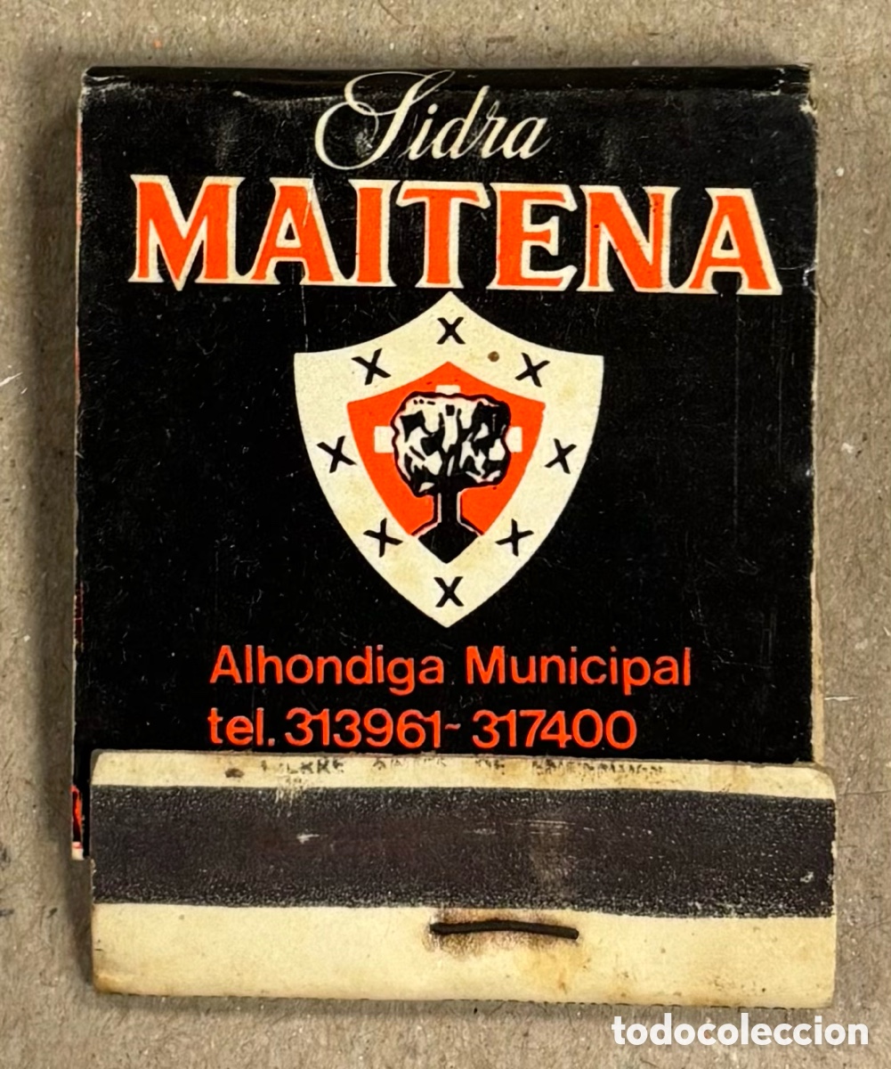 Coleccionismo: SIDRA MAITENA (BILBAO). ANTIGUA CAJETILLA DE CERILLAS PUBLICITARIA.
