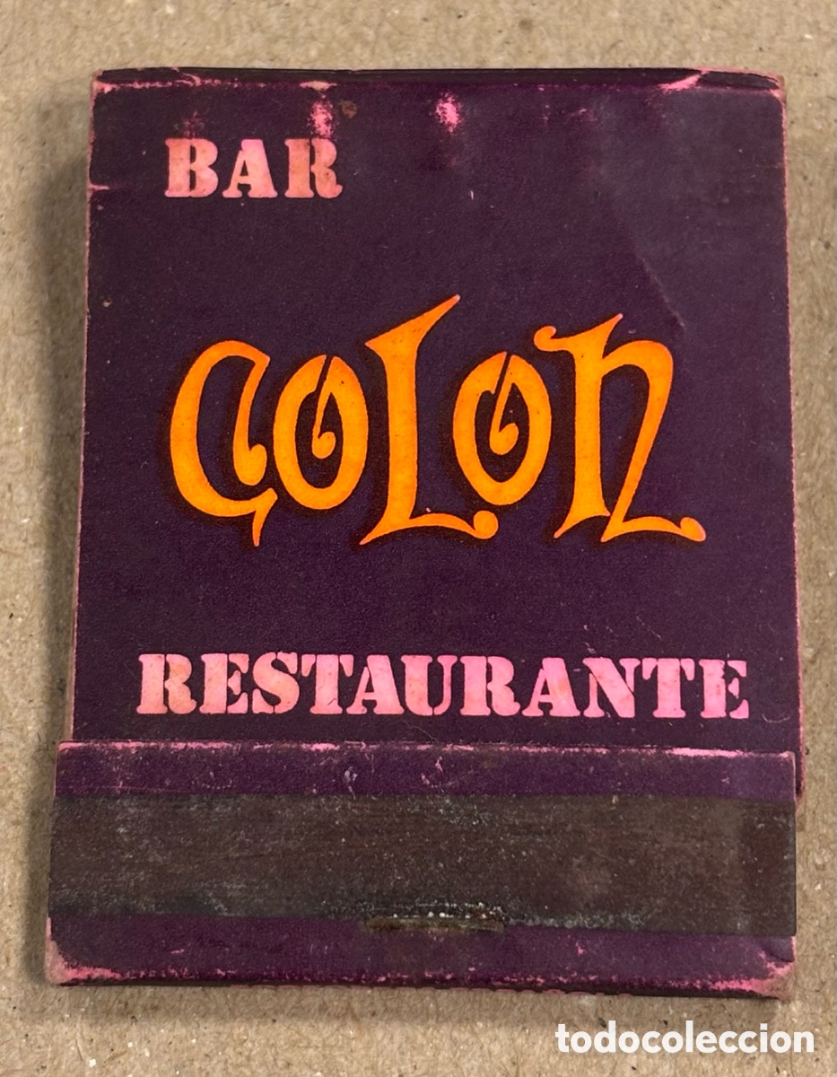 Coleccionismo: BAR RESTAURANTE COL&Oacute;N (BILBAO). ANTIGUA CAJETILLA CERILLAS PUBLICITARIA.