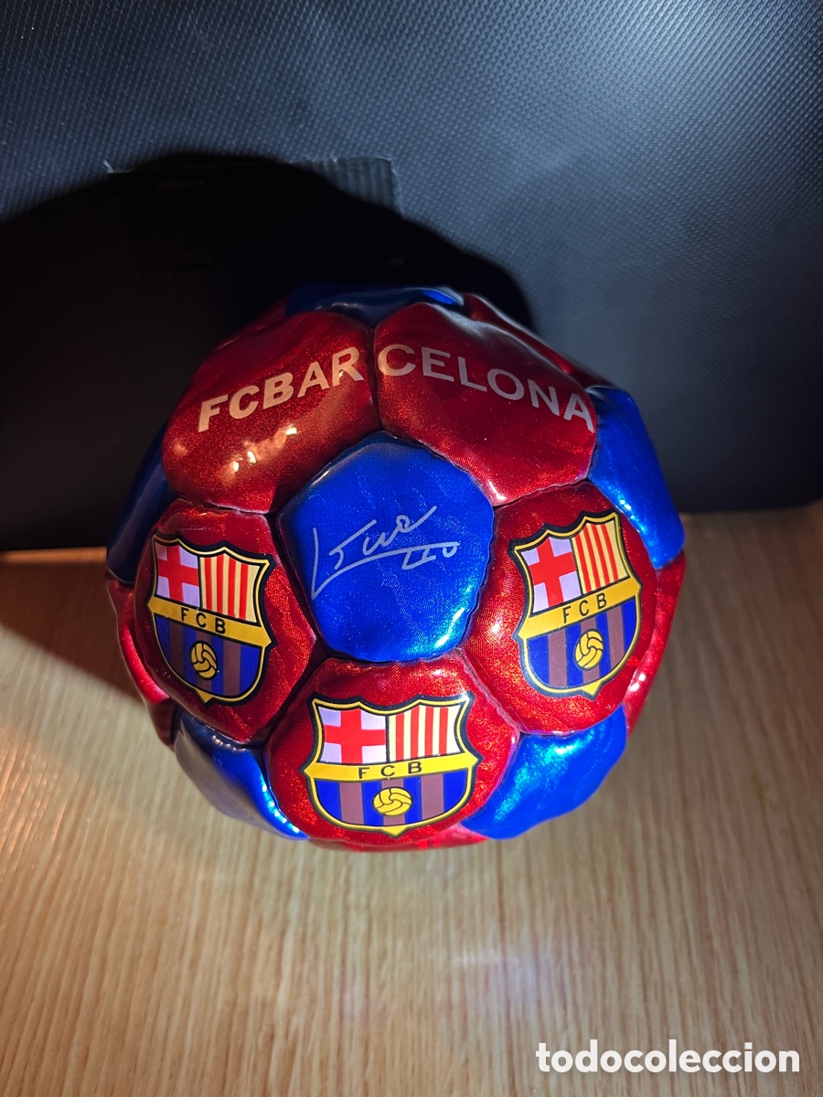 Coleccionismo: Bal&oacute;n FC BARCELONA Josma Sport NUEVO con firmas serigrafiadas.Tama&ntilde;o Balonmano.Pedro, Villa, Iniesta