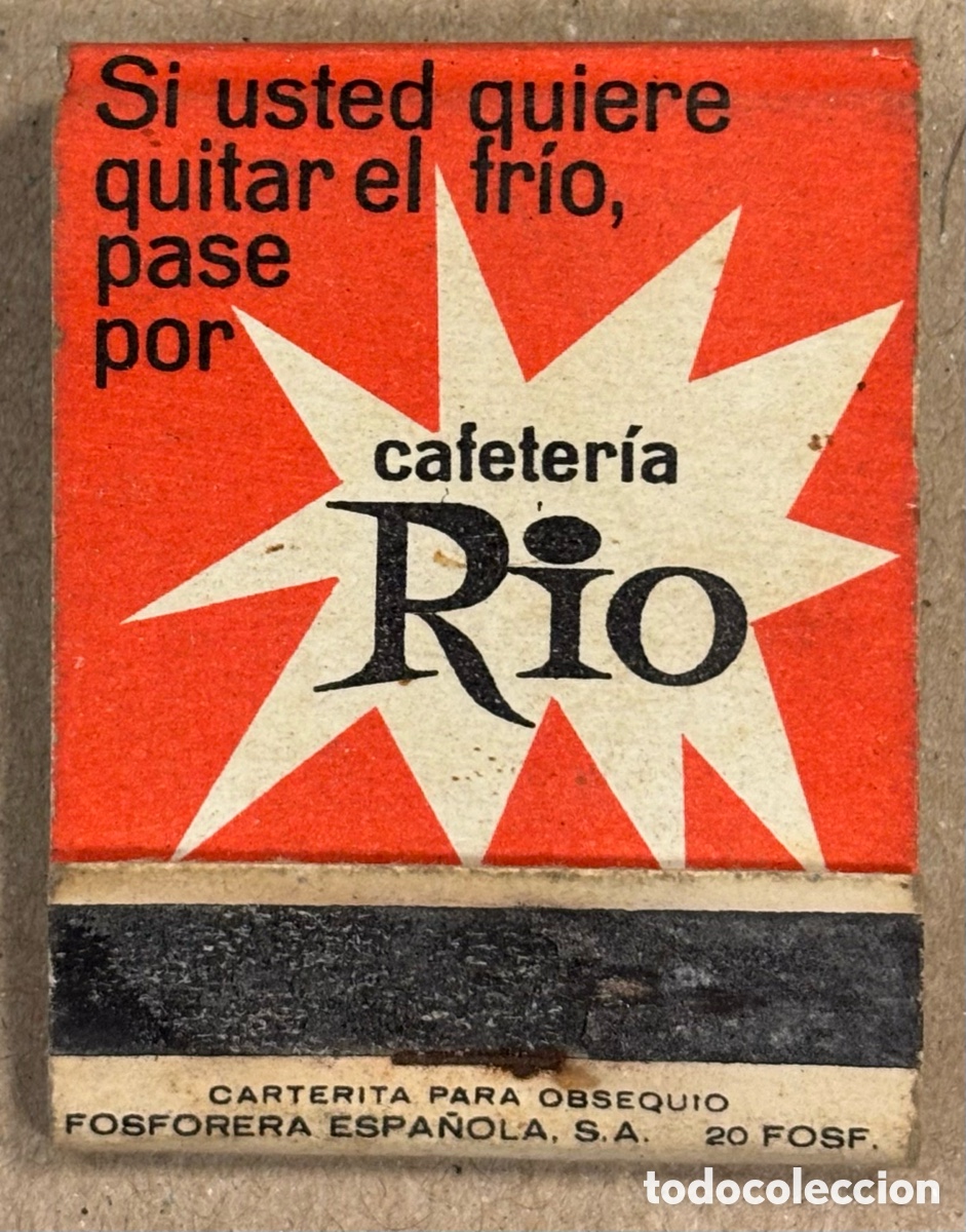 Coleccionismo: CAFETER&Iacute;A RIO Y CAFETER&Iacute;A EL DUENDE (BILBAO). ANTIGUA CAJETILLA DE CERILLAS PUBLICITARIA.