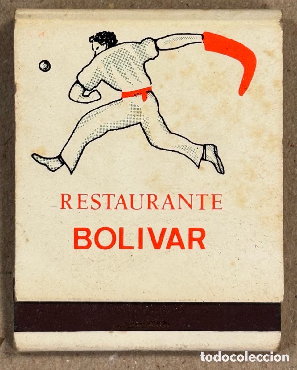 Coleccionismo: BAR RESTAURANTE BOLIVAR (BILBAO). ANTIGUA CAJETILLA DE CERILLAS PUBLICITARIA.