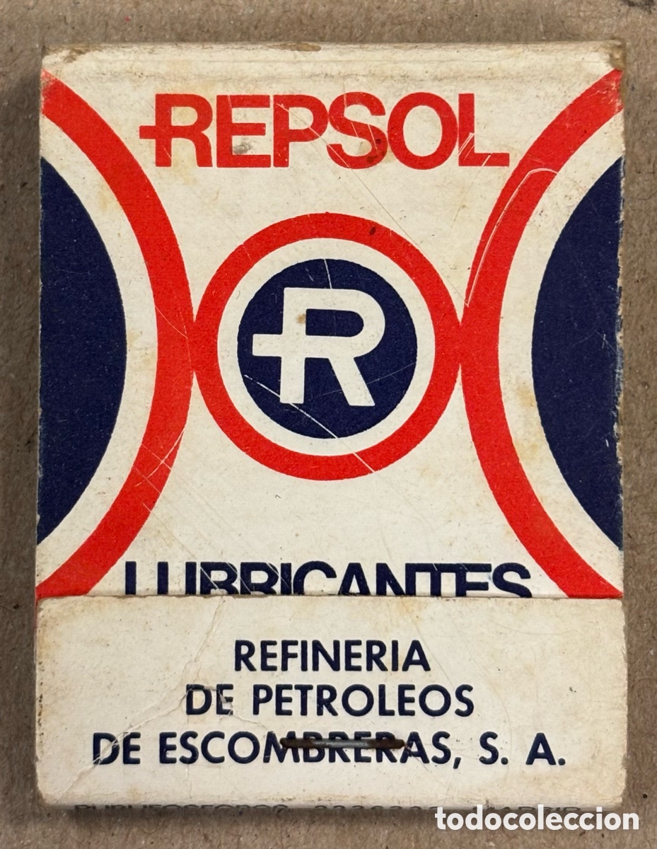 Coleccionismo: TIENDAS REPSOL LUBRICANTES. ANTIGUA CAJETILLA DE CERILLAS PUBLICITARIA.