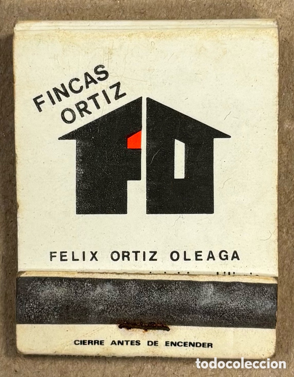 Coleccionismo: FINCAS ORTIZ (BILBAO Y LAS ARENAS). ANTIGUA CAJETILLA DE CERILLAS PUBLICITARIA.