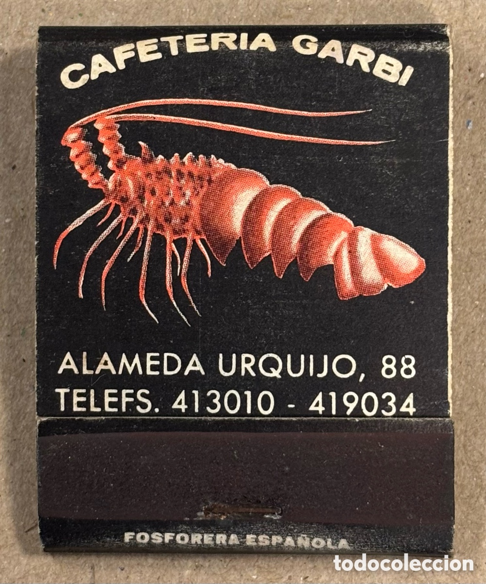 Coleccionismo: MARISQUER&Iacute;A GARBI (BILBAO). ANTIGUA CAJETILLA DE CERILLAS PUBLICITARIA.