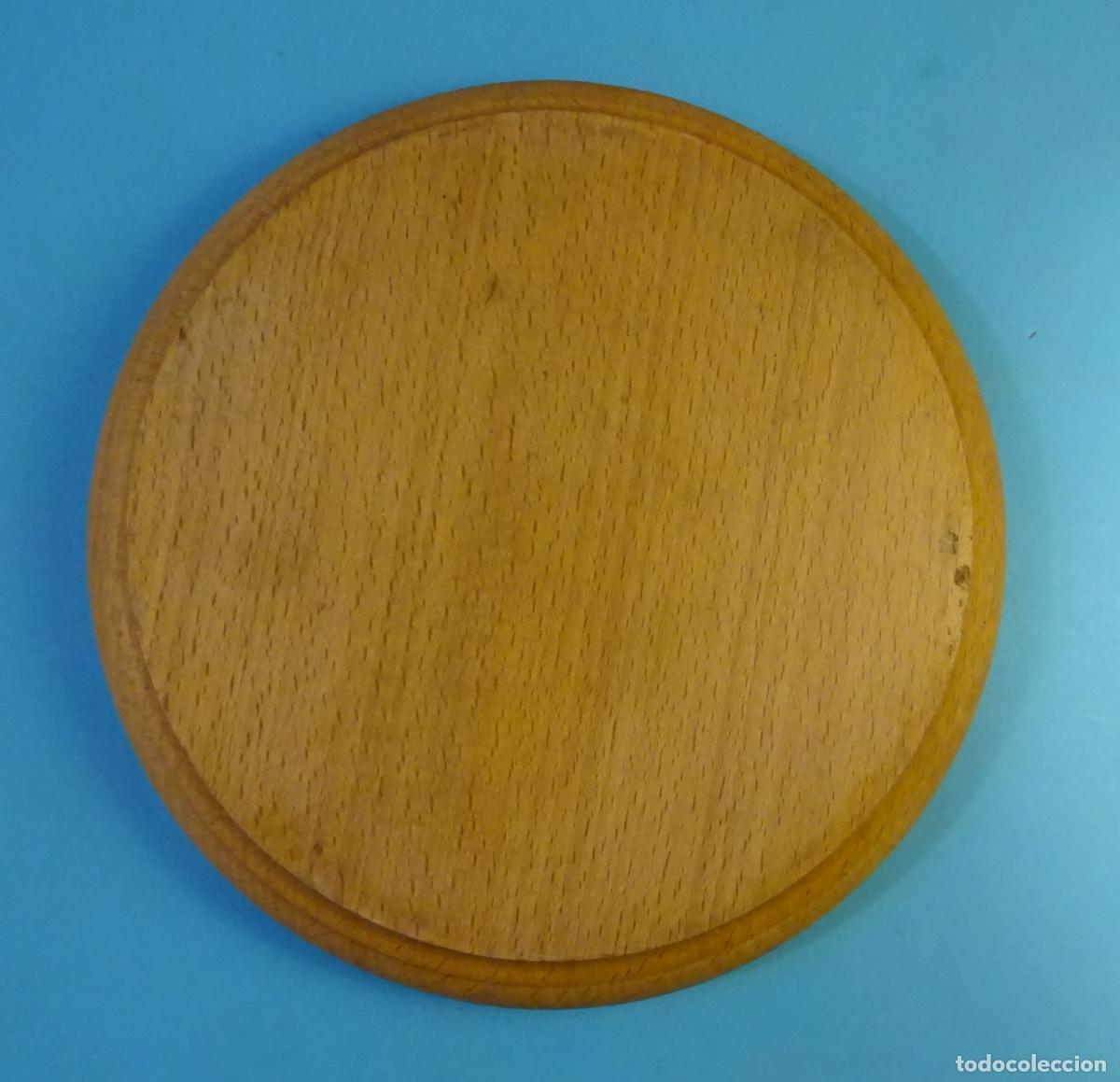 Coleccionismo: PEANA PEDESTAL DE MADERA PARA JARR&Oacute;N, FIGURA, BONSAI. DI&Aacute;METRO 19 CM ALTURA 2,5 CM