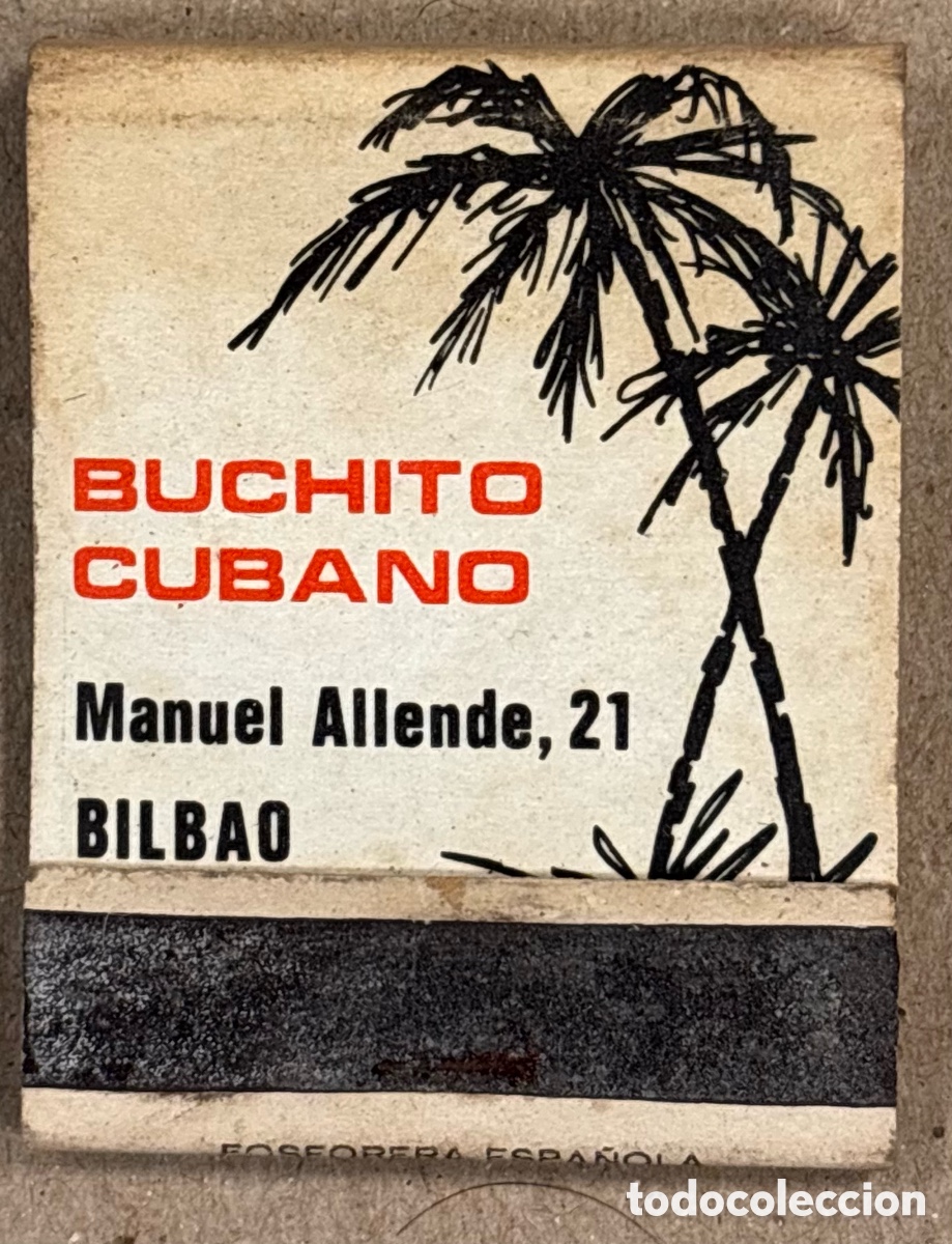 Coleccionismo: BUCHITO CUBANO (BILBAO). ANTIGUA CAJETILLA DE CERILLAS PUBLICITARIA.