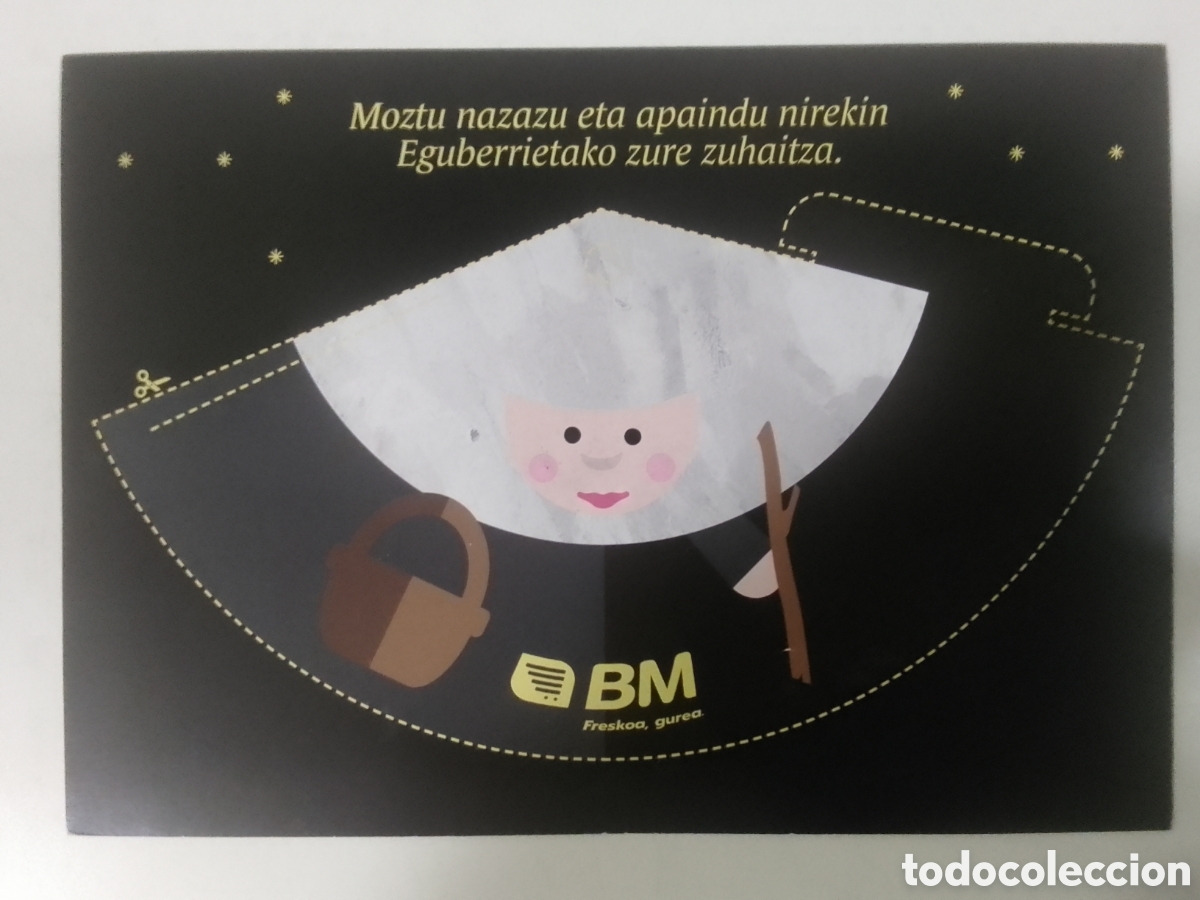 Coleccionismo: Carta Olentzero y Mari Domingi Supermercados BM.