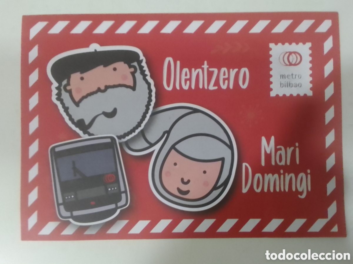 Coleccionismo: Carta Olentzero y Mari Domingi metro bilbao.