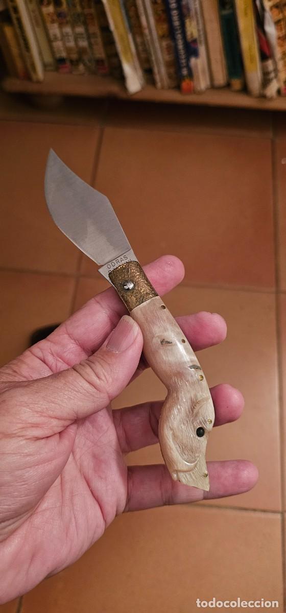Coleccionismo: Preciosa y especial navaja Cerde&ntilde;a asta tallada