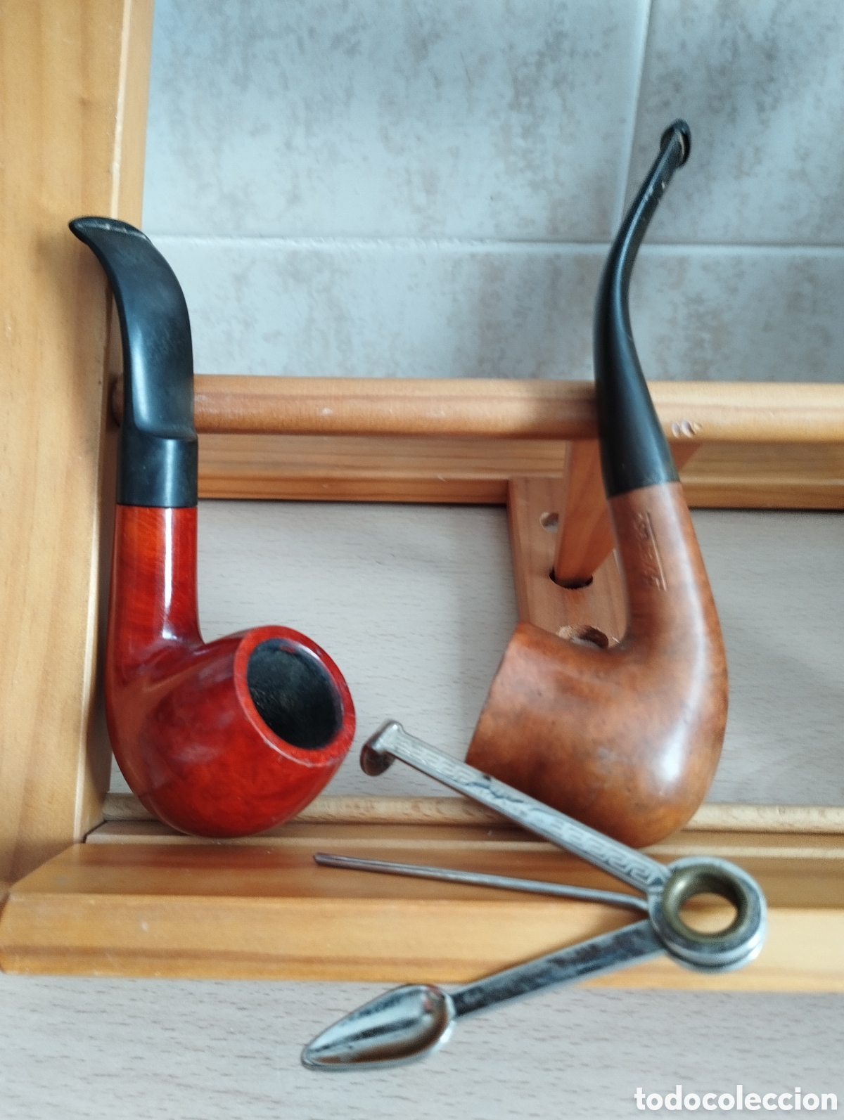 Coleccionismo: PIPAS DE FUMAR ALBERTSON- EVEREST+ACCESORIOS LIMPIEZA/CARGA