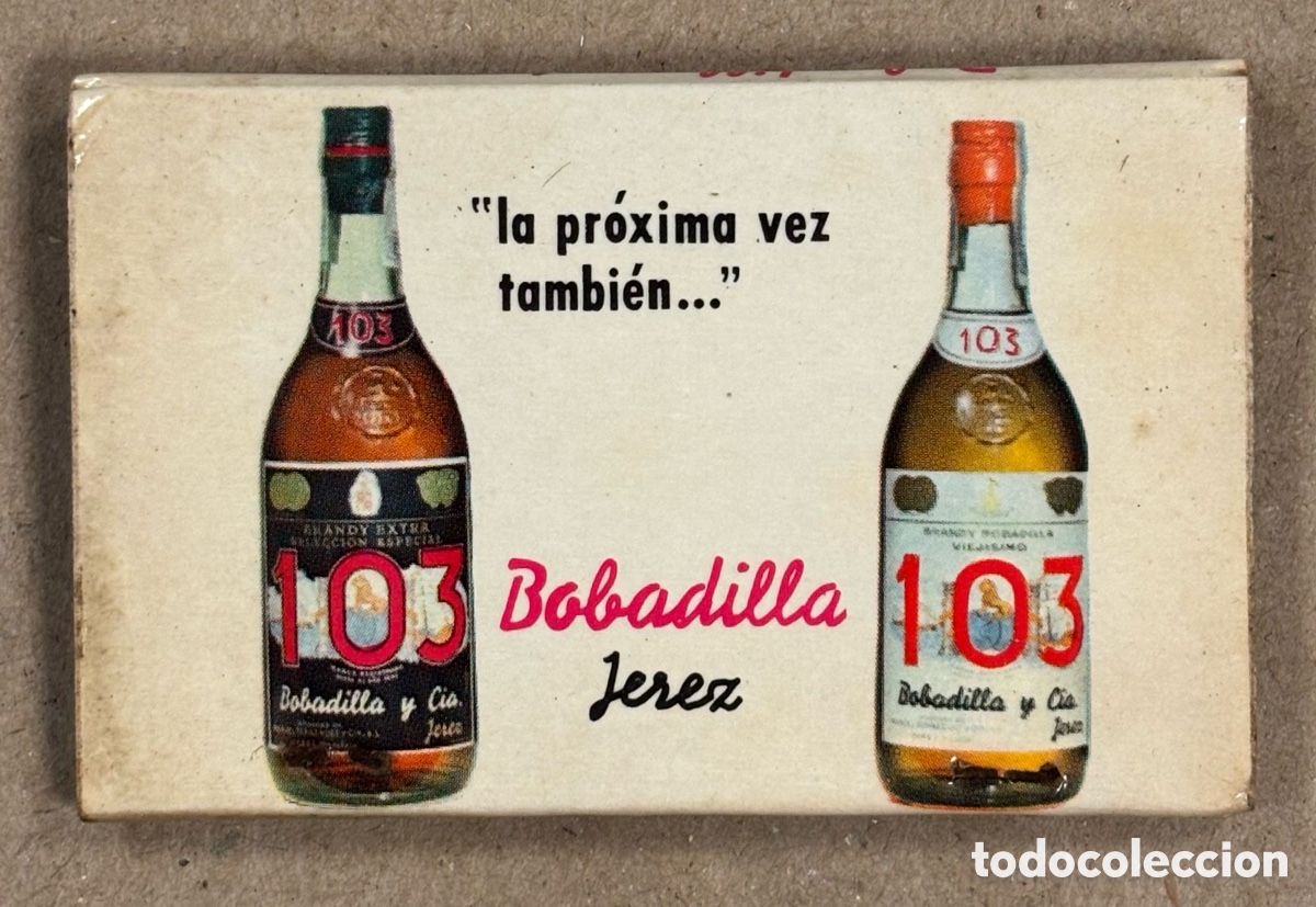 Coleccionismo: 103 BOBADILLA JEREZ. ANTIGUA CAJETILLA DE CERILLAS PUBLICITARIA.
