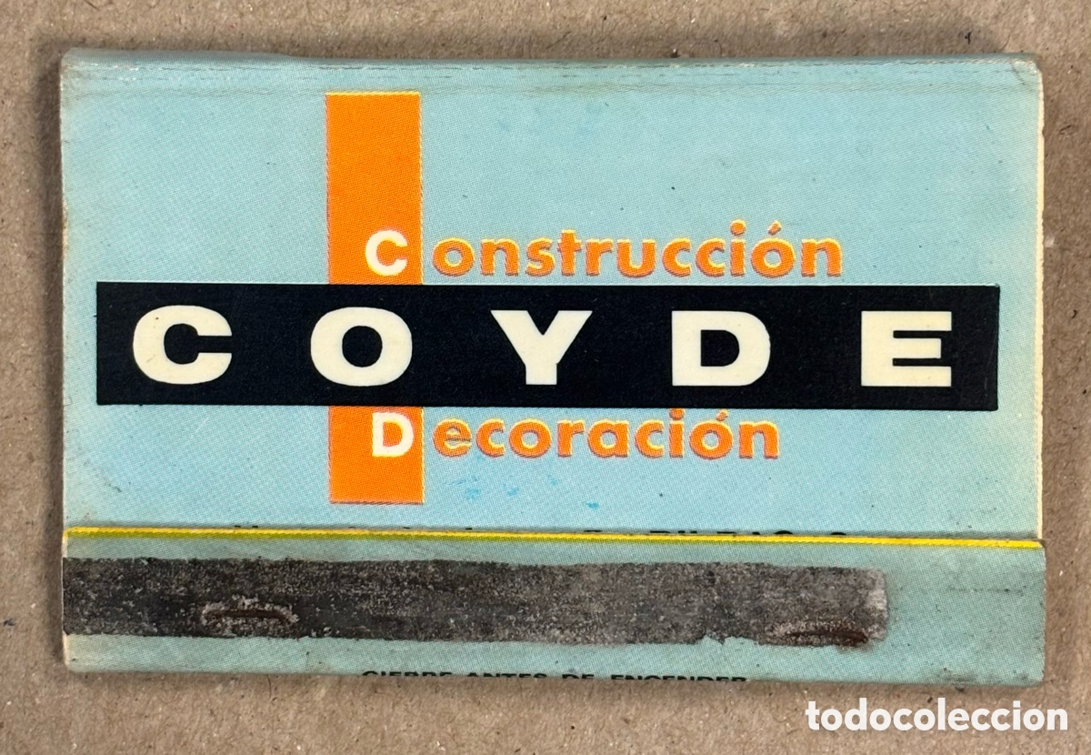 Coleccionismo: COYDE CONSTRUCCI&Oacute;N Y DECORACI&Oacute;N (BILBAO) HOTEL COSMOS ANTIGUA CAJETILLA DE CERILLAS PUBLICITARIA