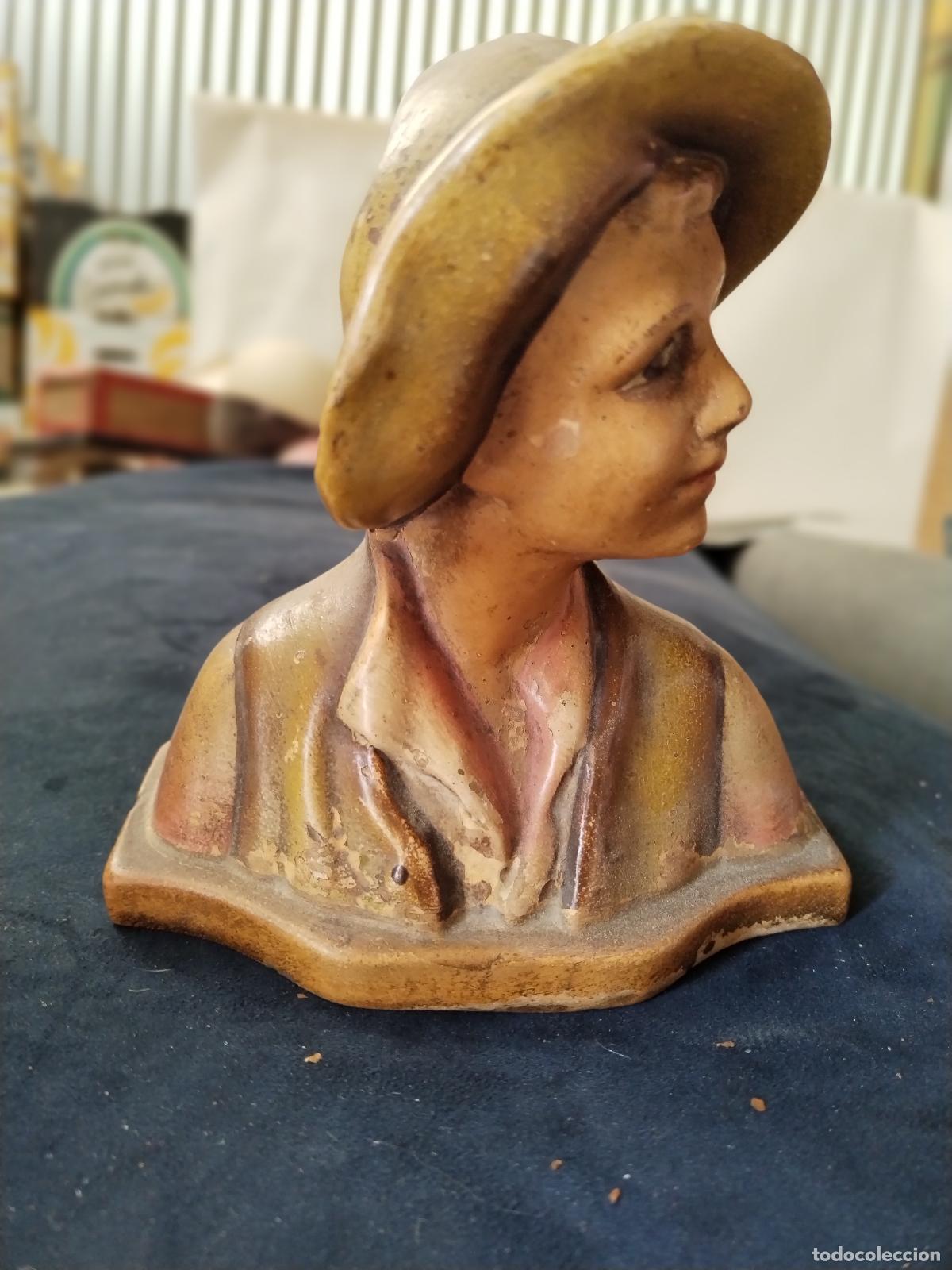 Coleccionismo: busto hombre modernista terracota - c190