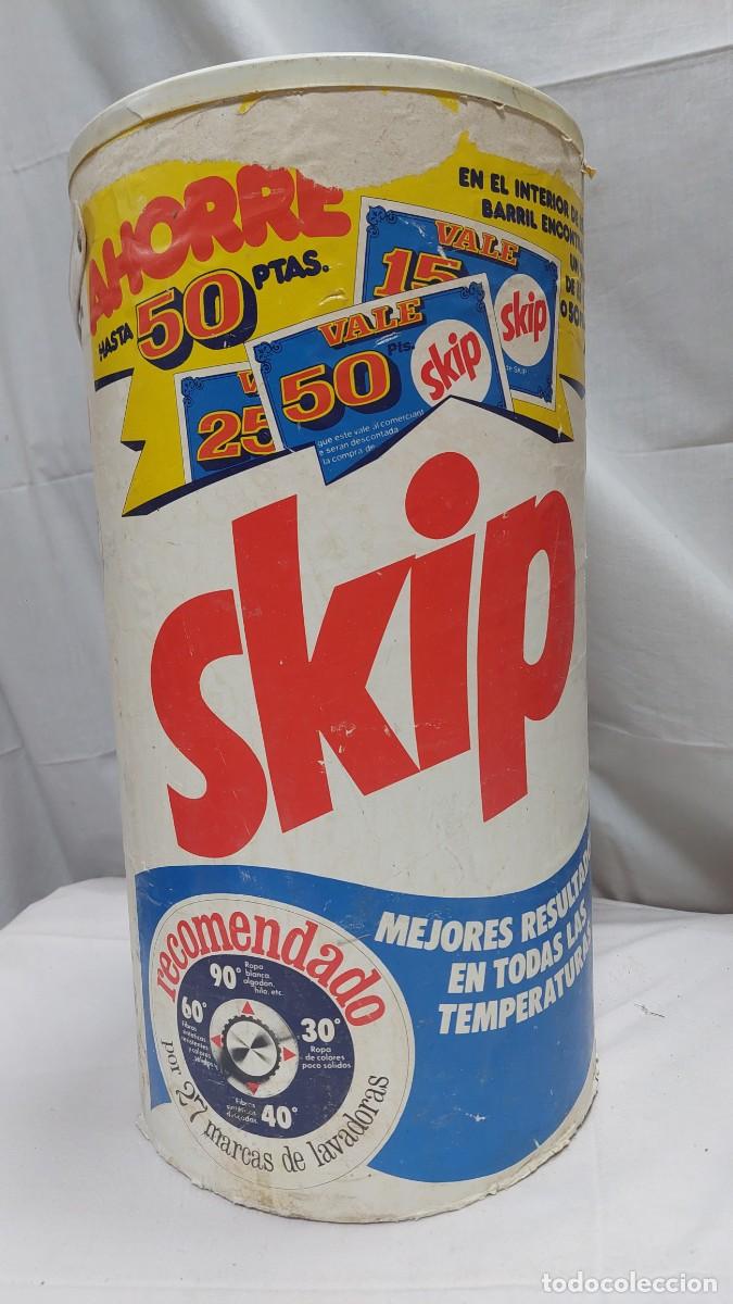 Coleccionismo: Tambor de detergente Skip a&ntilde;os 80 completo
