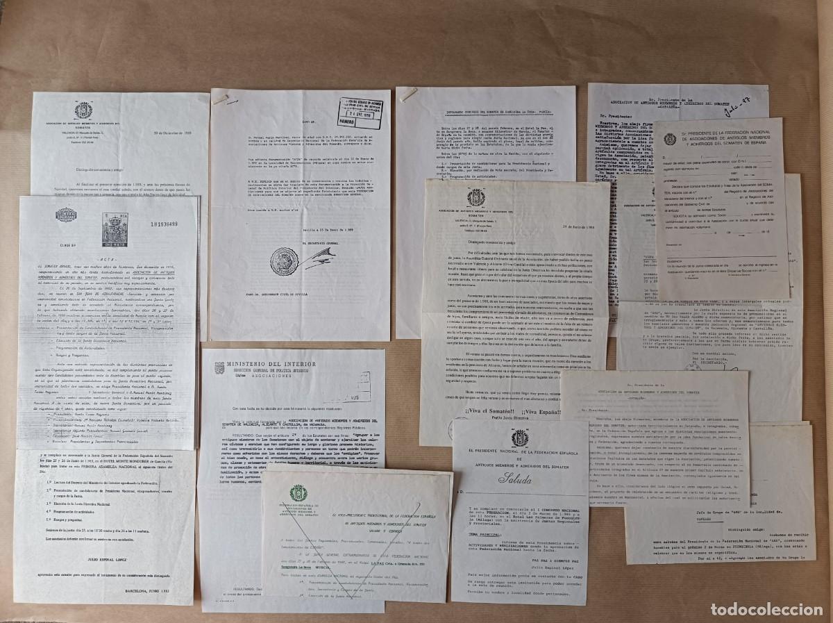Coleccionismo: DOCUMENTOS A&Ntilde;OS 80 ASOCIACI&Oacute;N DE ANTIGUOS MIEMBROS Y ADHERIDOS DEL SOMAT&Eacute;N
