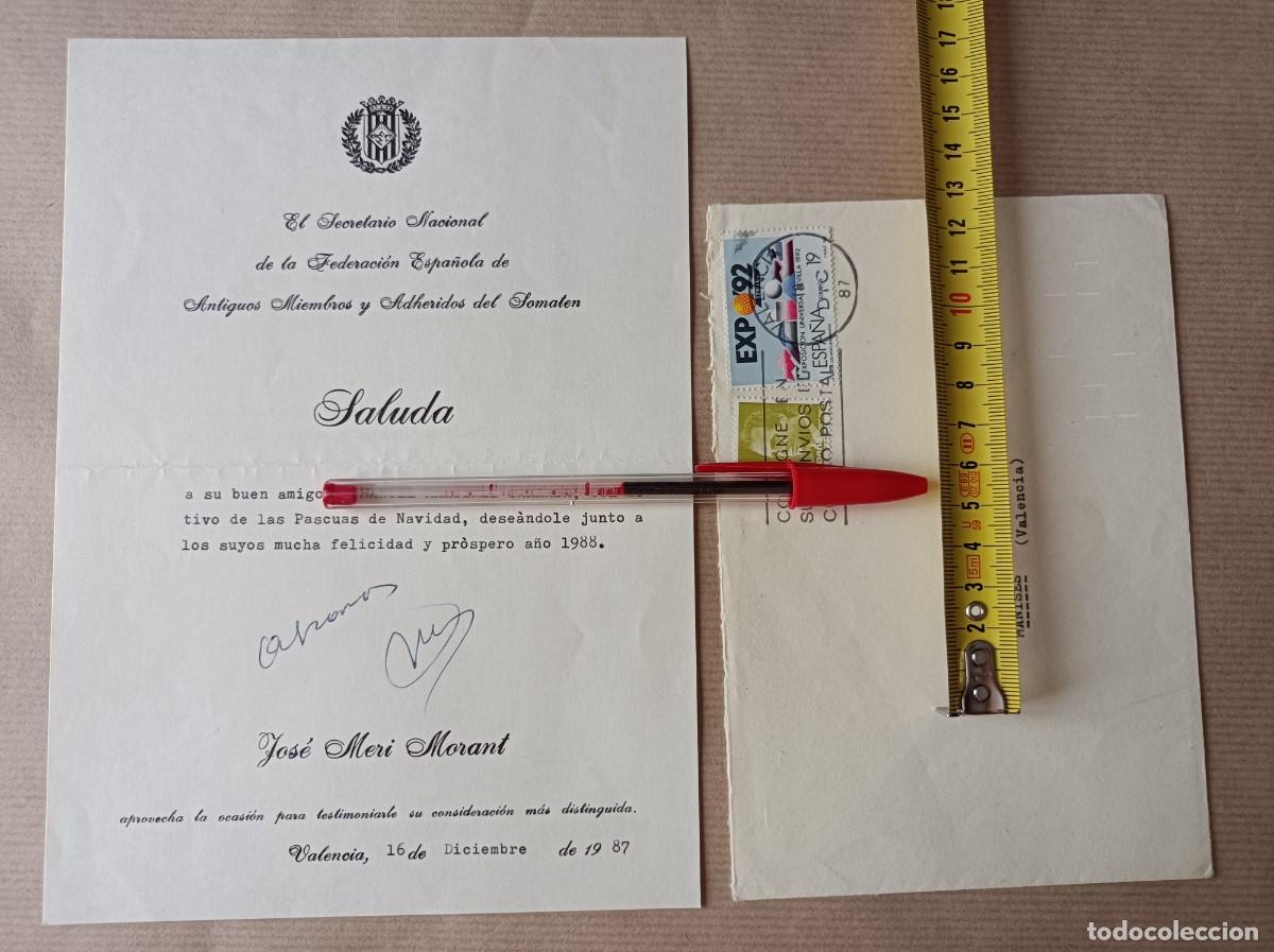 Coleccionismo: SALUDA SECRETARIO NACIONAL ANTIGUOS MIEMBROS DEL SOMAT&Eacute;N 1988