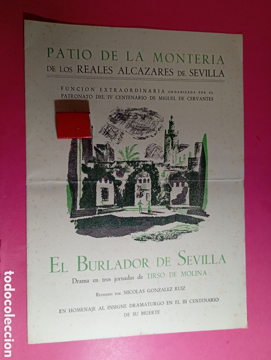Coleccionismo: SEVILLA PATIO MONTER&Iacute;A R. ALCAZARES EL BURLADOR D SEVILLA D TIRSO D MOLINA 3&ordm; CENTENARIO D SU MUERTE