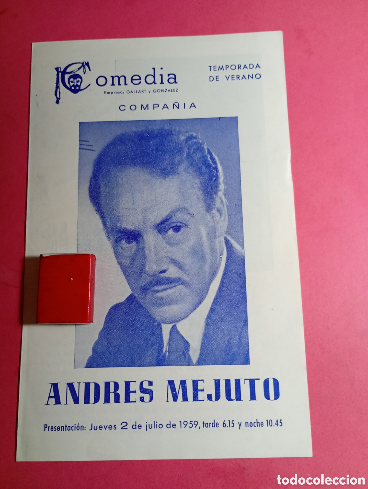 Coleccionismo: COMEDIA COMPA&Ntilde;&Iacute;A ANDR&Eacute;S MEJUTO ''EJERCICIO PARA CINCO DEDOS'' P. SHAFFER AUTOGRAFOS 5 ACTORES