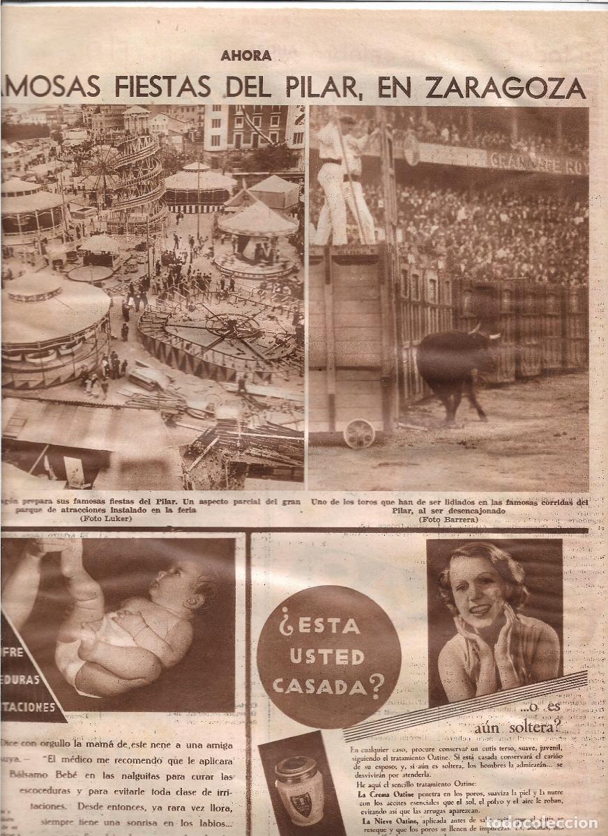 Coleccionismo: A&Ntilde;O 1933 RECORTE PRENSA ZARAGOZA FIESTAS DEL PILAR CORRIDA TOROS PARQUE ATRACCIONES TIO VIVO FERIA