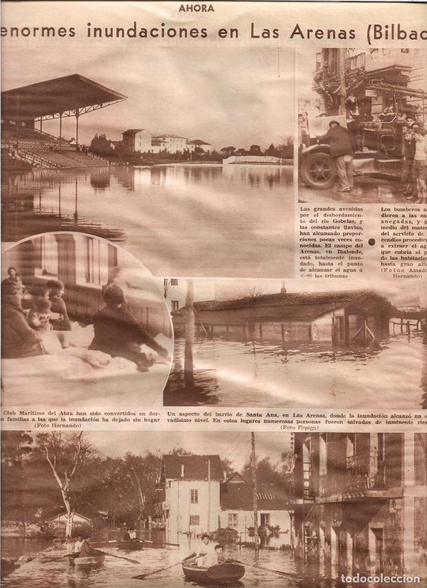 Coleccionismo: 1933 RECORTE PRENS LAS ARENAS BILBAO GRAVE INUNDACION AYUDA GUARDIA CIVIL DESBORDAMIENTO RIO GOBELAS