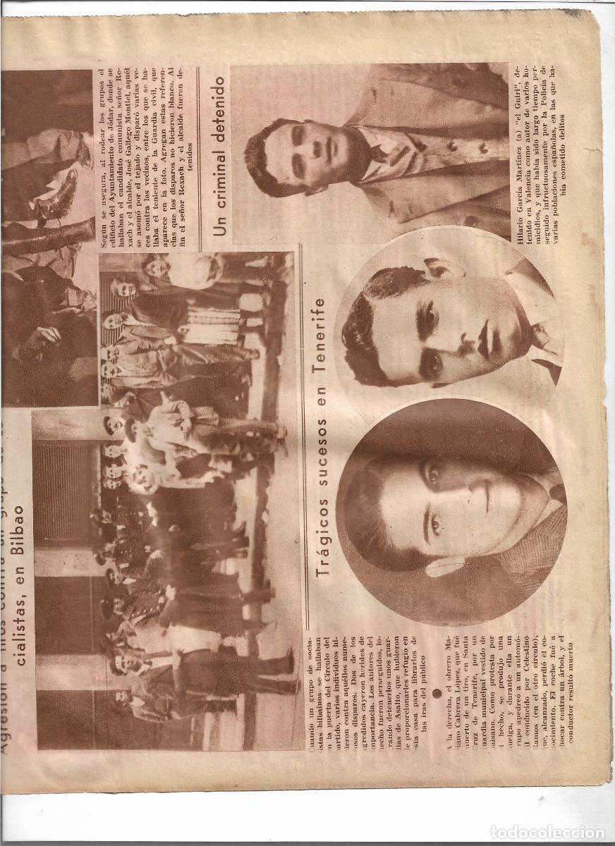 Coleccionismo: A&Ntilde;O 1933 RECORTE PRENSA DETENIDO EN VALENCIA CRIMINAL HILARIO GARCIA MARTINEZ EL GUIRI