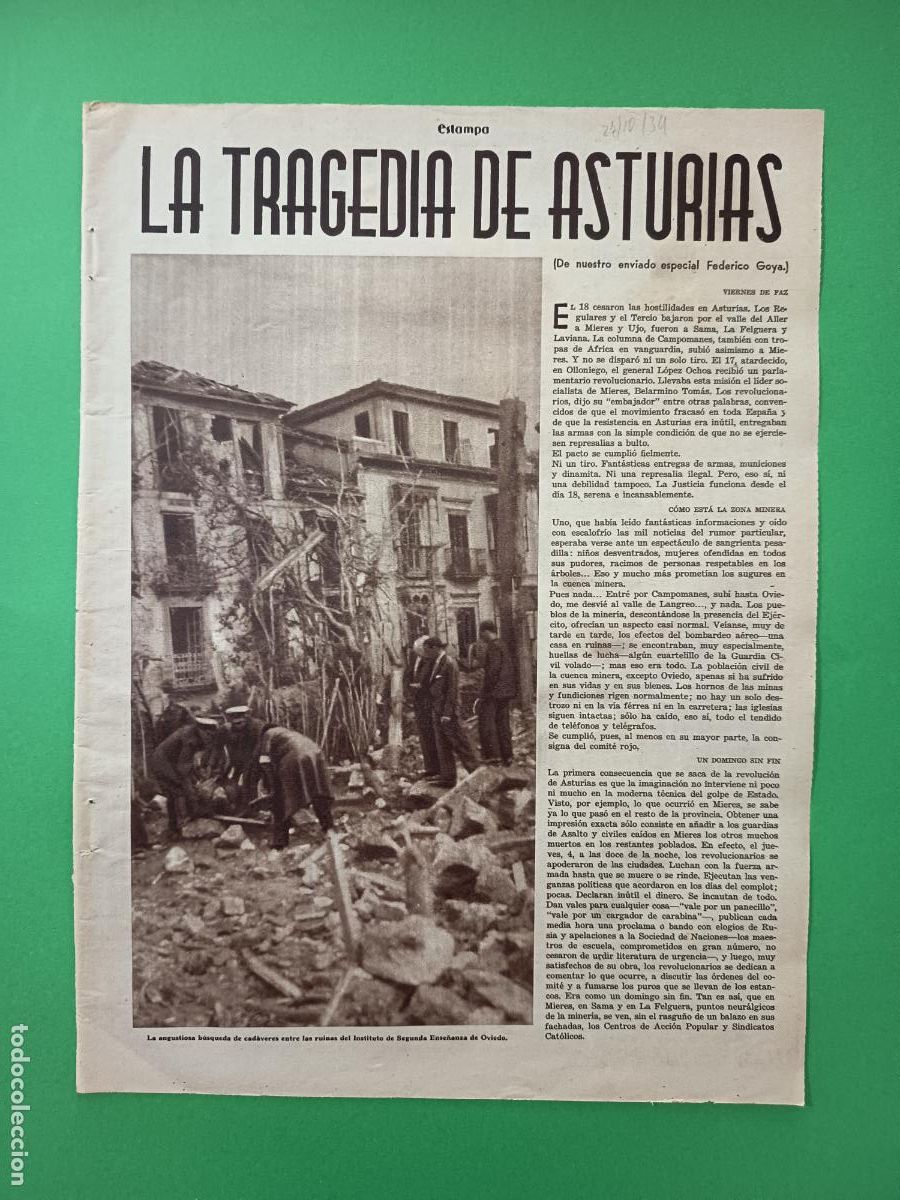 Coleccionismo: LA TRAGEDIA DE ASTURIAS OVIEDO F.A.I. - 27/10/1934