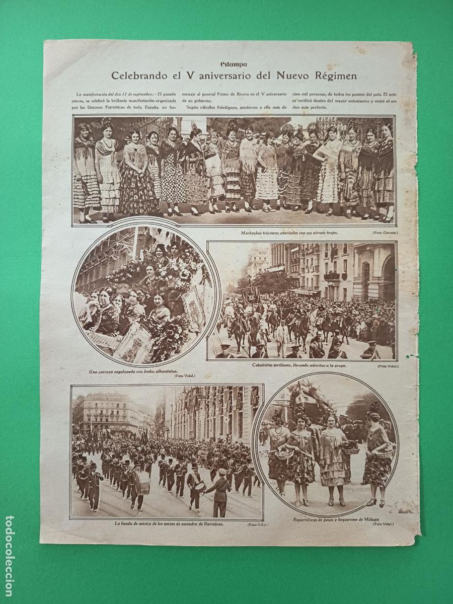 Coleccionismo: MUCHACHAS TRIANERAS CON TRAJES TIPICOS - REPARTIDORAS D PASAS Y BOQUERONES EN MALAGA - 18/09/1928