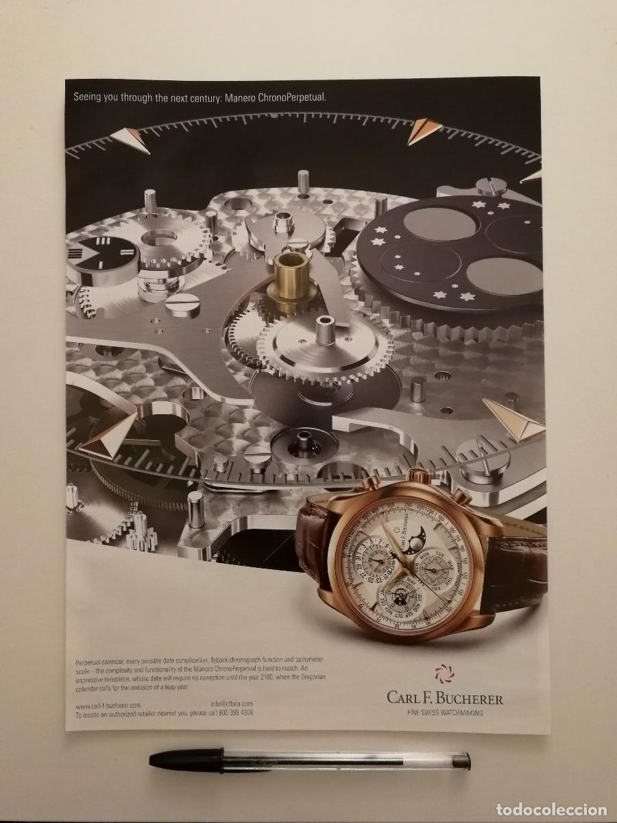 Coleccionismo: ANUNCIO ACARTONADO -A4- Carl F Bucherer - RELOJ - PUBLICIDAD LAMINA