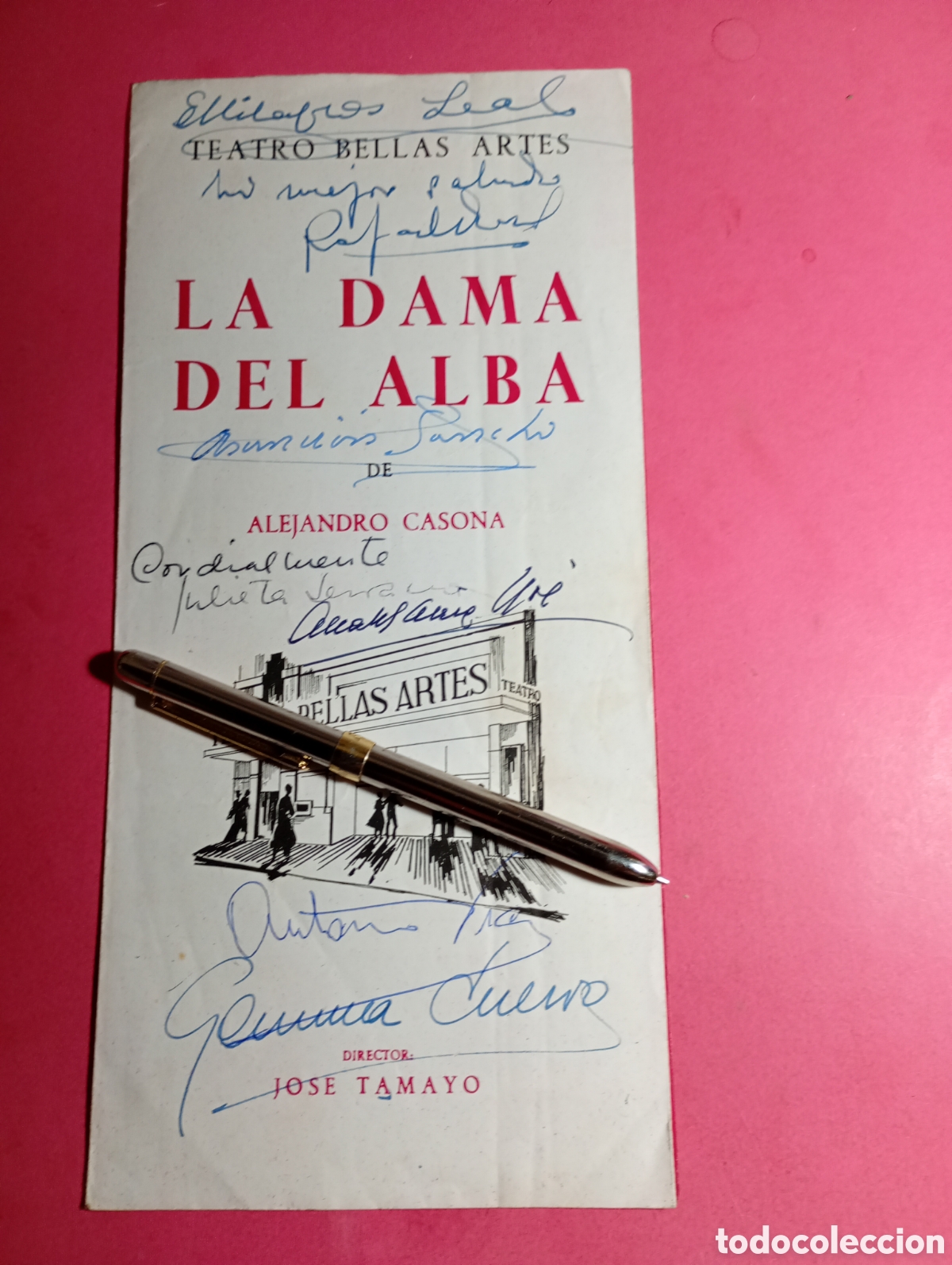 Coleccionismo: MADRID TEATRO BELLAS ARTES ''LA DAMA DEL ALBA'' ALEJANDRO CASONA DIR. J. TAMAYO AUT&Oacute;GRAFOS ACTORES