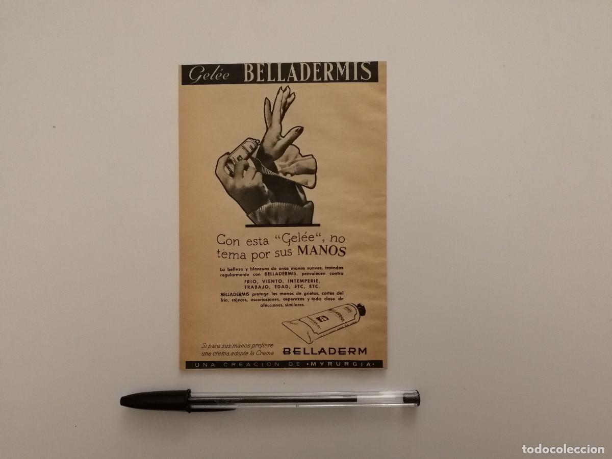 Coleccionismo: ANTIGUO ANUNCIO ACARTONADO -10*15- BELLADERM CREMA -MEDICINA - PUBLICIDAD