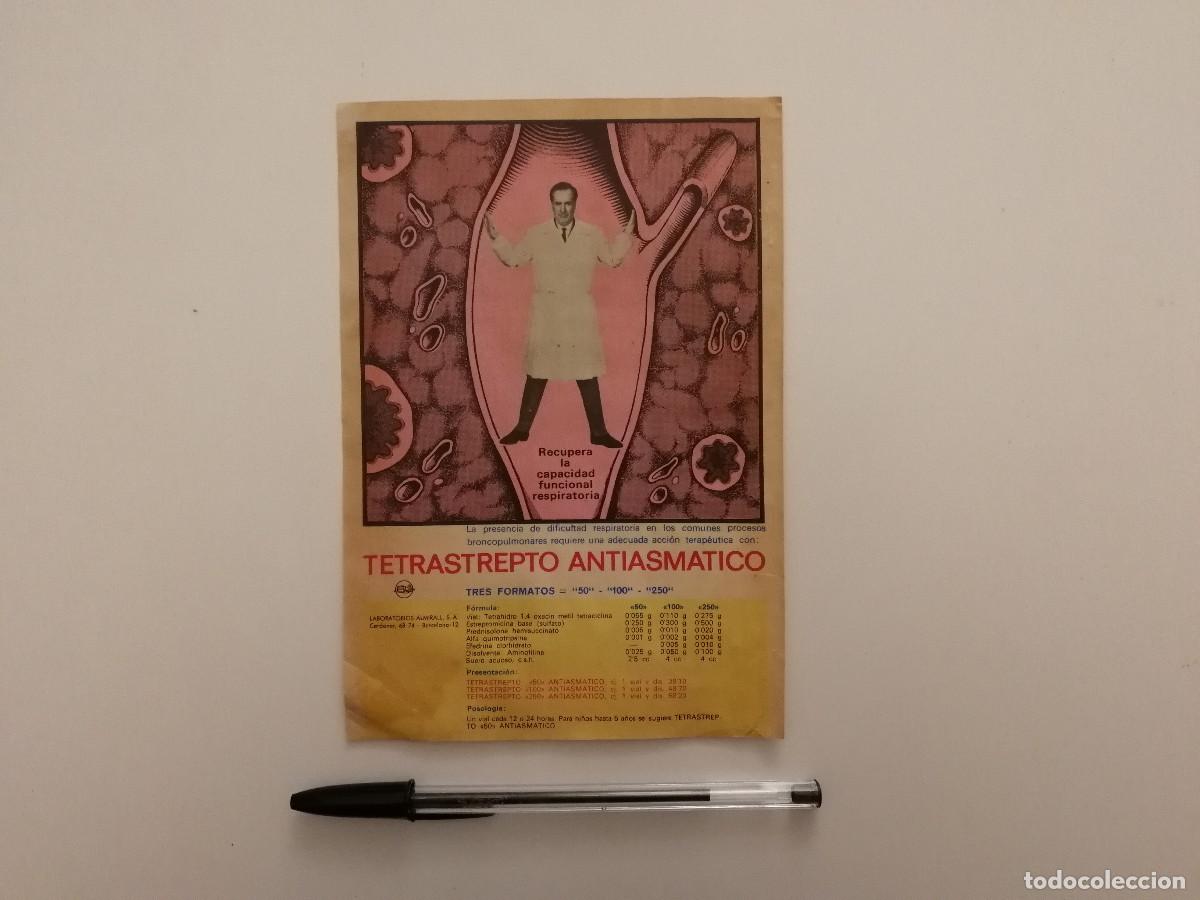 Coleccionismo: ANTIGUO ANUNCIO ENCARTONADO - ANTIASMATICO TETRASTREPTO ASMA - MEDICINA - PUBLICIDAD A&Ntilde;OS 60