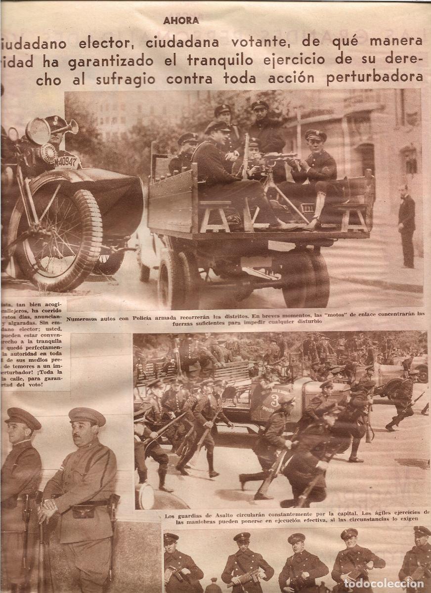 Coleccionismo: A&Ntilde;O 1933 RECORTE PRENSA ELECCIONES MEDIDAS DE SEGURIDAD PROTECCION SUFRAGIO POLICIA ARMADA