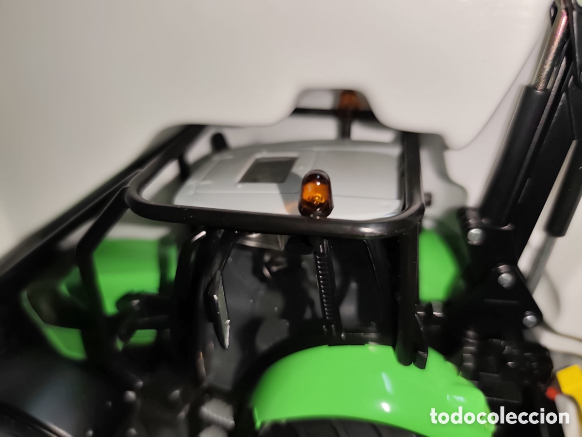 Coleccionismo: Deuth fahr, Agrotron, verde, tractor con gr&uacute;a