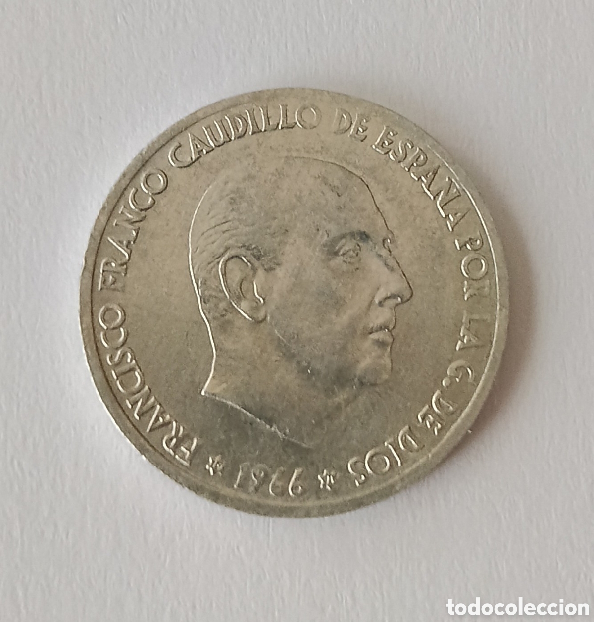 Coleccionismo: 50 C&eacute;ntimos Franco 1966 *71 S/C con error ( Acu&ntilde;aci&oacute;n d&eacute;bil)