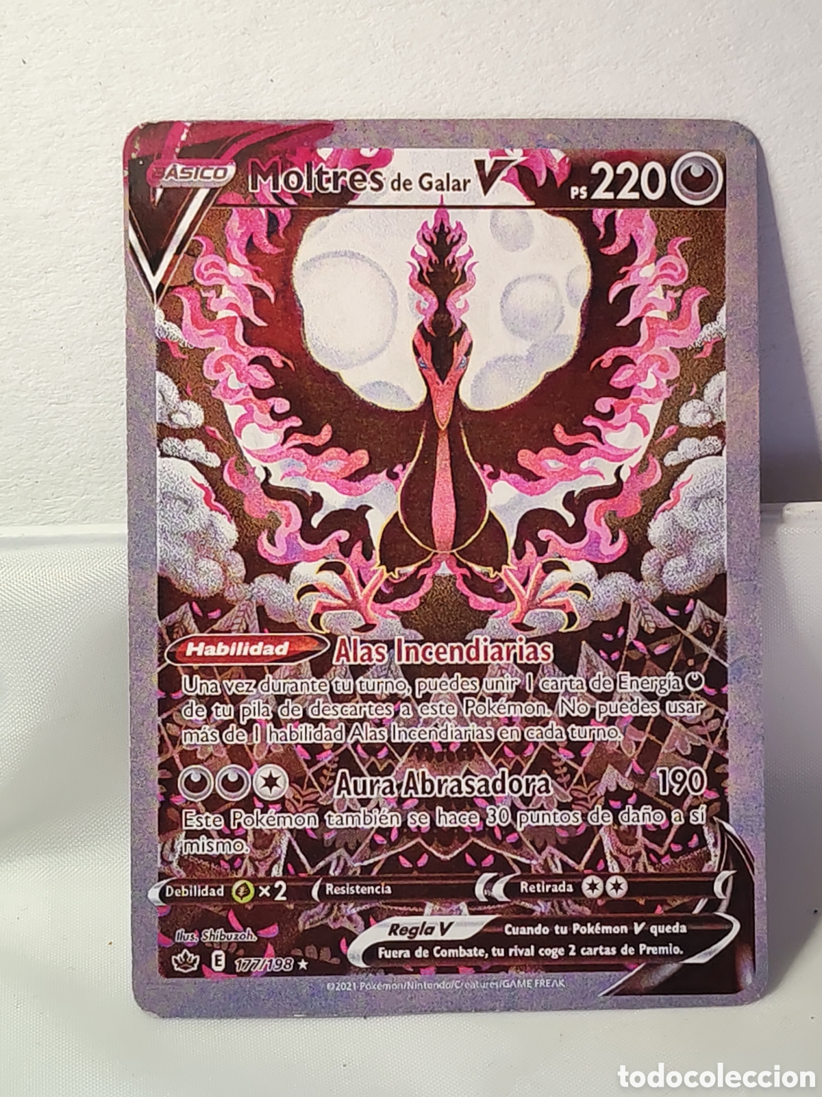 Coleccionismo: Carta Pokemon Moltres de Galar V. Reinado escalofriante. Dise&ntilde;ada por Shibuzoh. (CL)