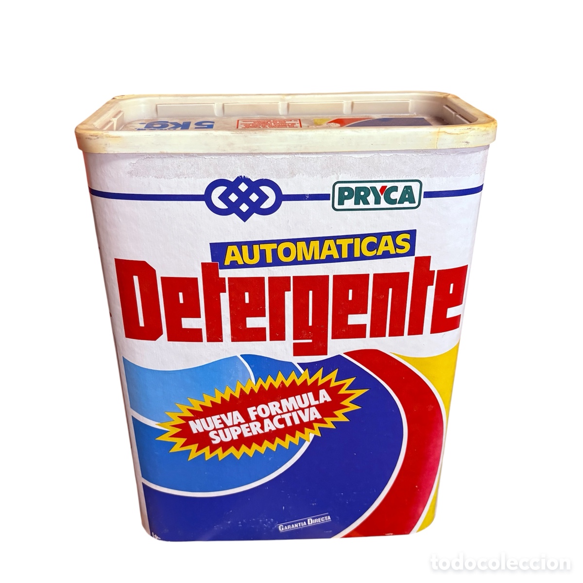 Coleccionismo: Bote tambor cubo de detergente pryca a&ntilde;os 80