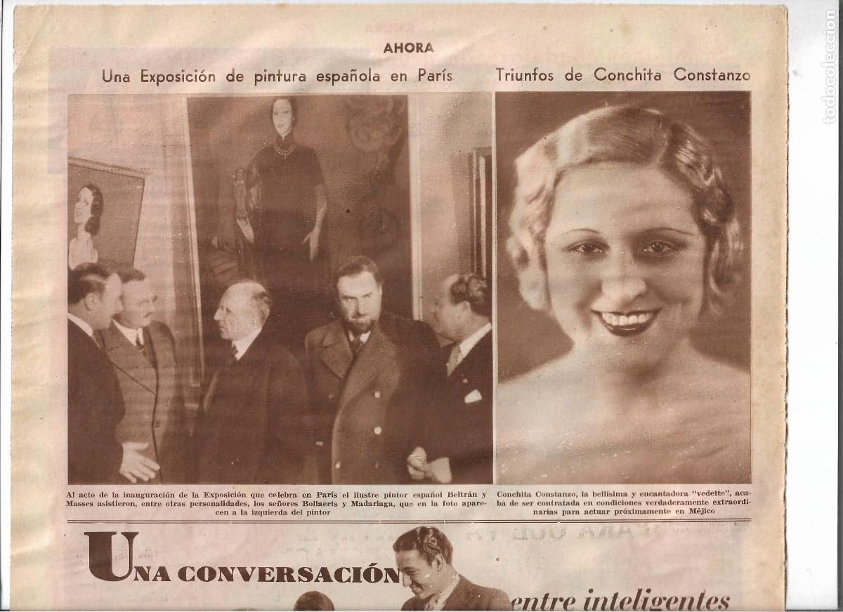 Coleccionismo: A&Ntilde;O 1933 RECORTE PRENSA INAUGURACION EXPOSICION PINTURA EN PARIS PINTOR BELTRAN MASSES