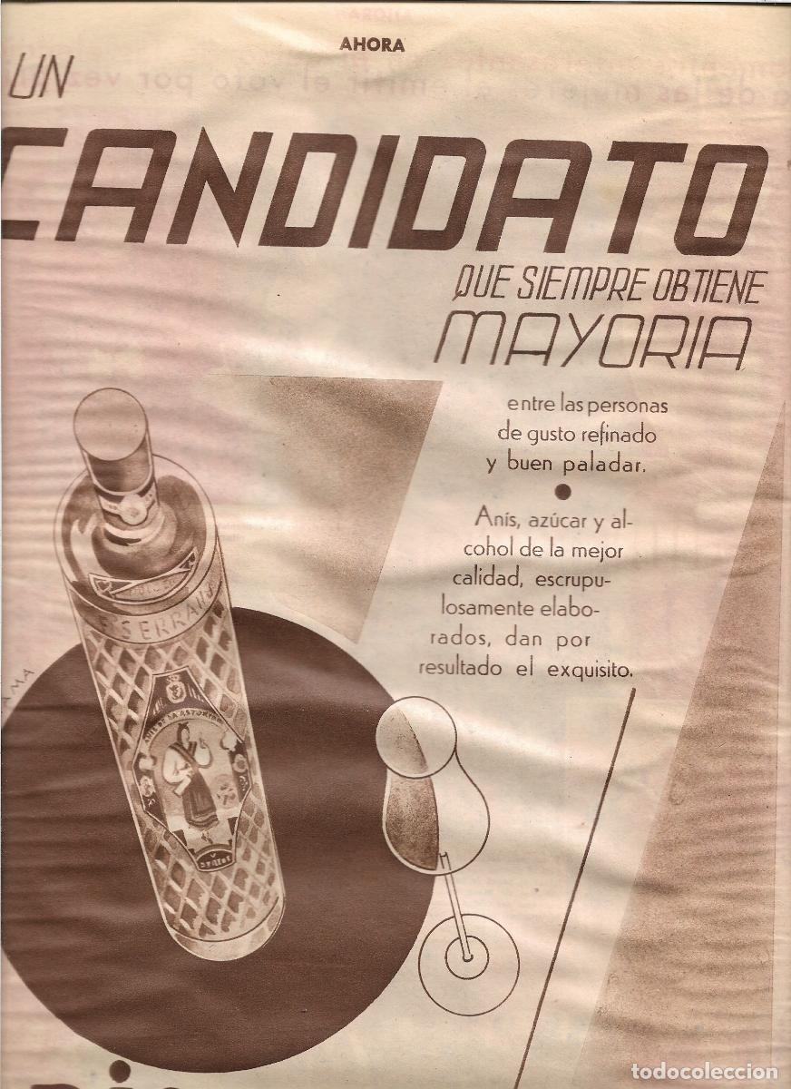 Coleccionismo: A&Ntilde;O 1933 RECORTE PRENSA PUBLICIDAD BEBIDAS ANIS DE LA ASTURIANA