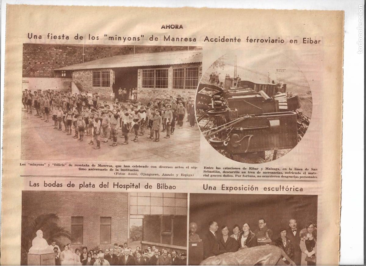 Colecionismo: A&Ntilde;O 1933 RECORTE PRENSA MANRESA FIESTA ELS MINYONS FOLLETS DE MONTA&Ntilde;A EXPLORADORES BOY SCAOUTS
