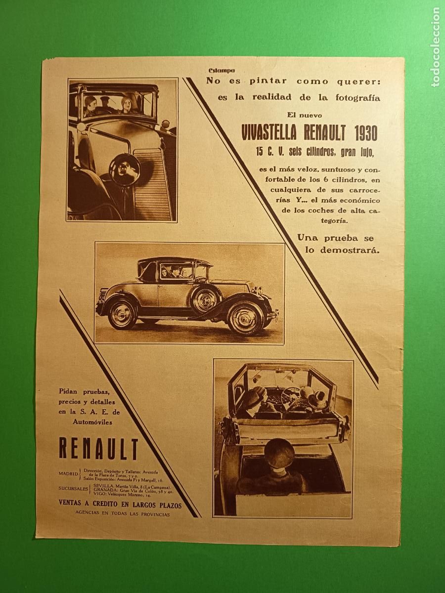 Coleccionismo: NUEVO VIVASTELLA RENult 1930 - HURDANOS DE MESTAS - 25/03/1930