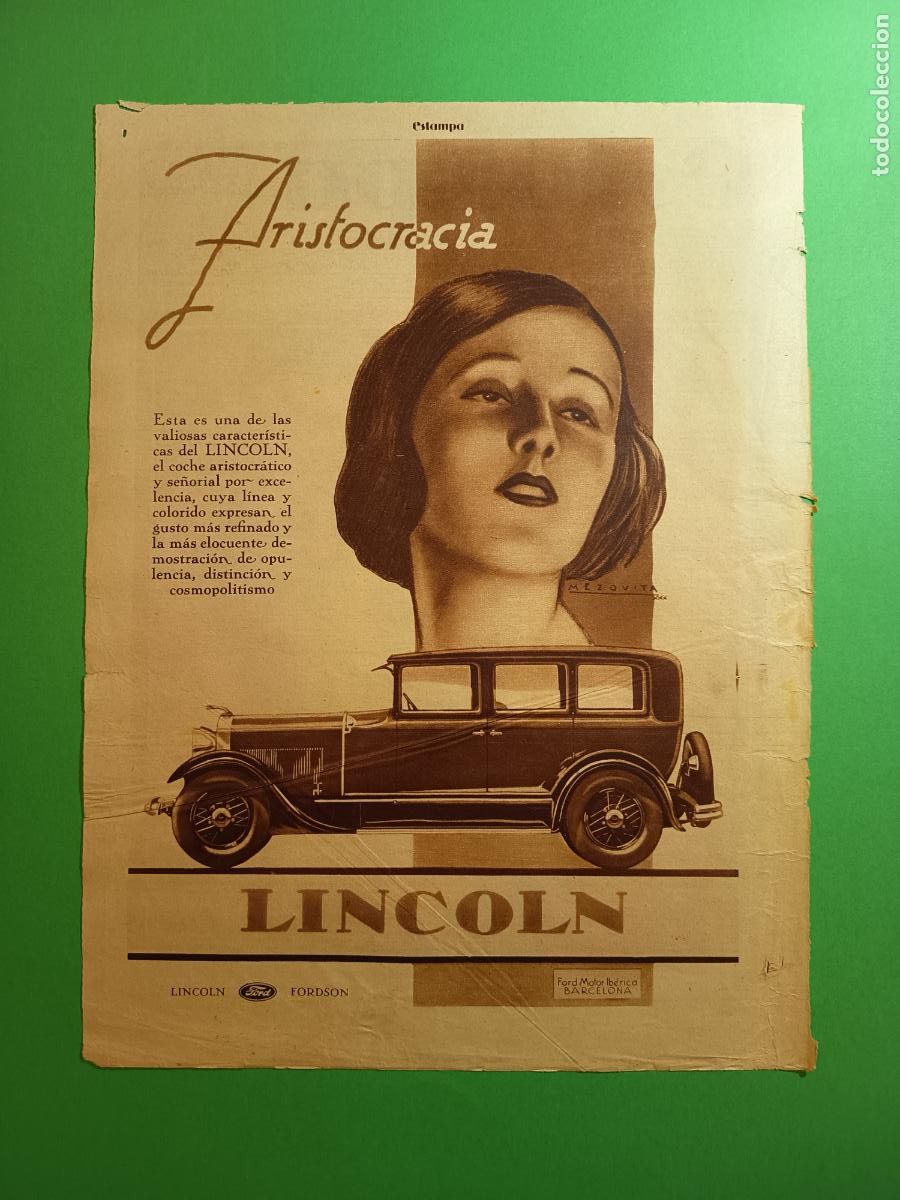 Coleccionismo: FORD LINCOLN ARISTOCRACIA ILUSTRADO POR MEZQUITA - PORTADA - 28/10/1930
