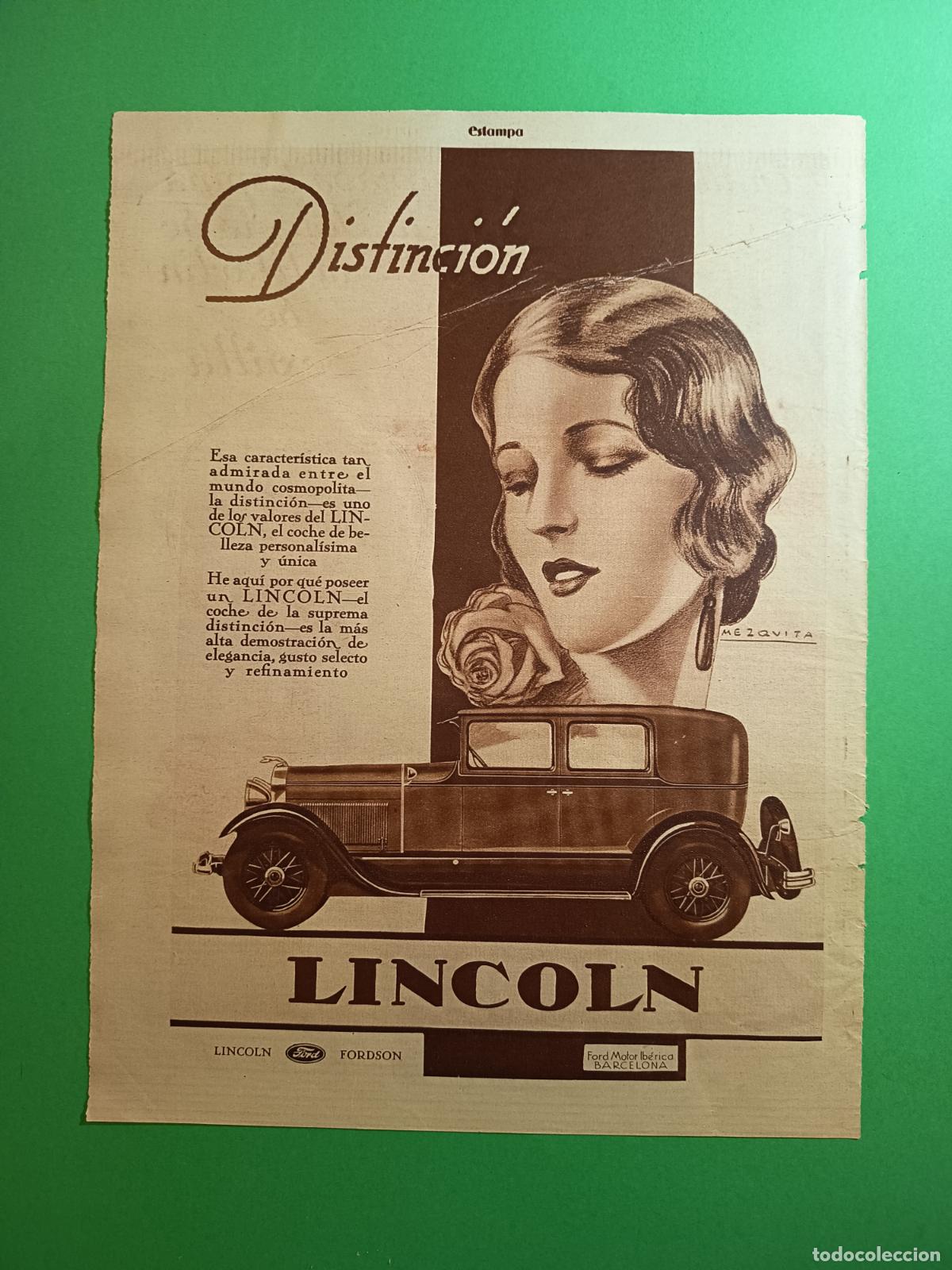 Coleccionismo: FORD LINCOLN DISTINCI&Oacute;N ILUSTRADO POR MEZQUITA - 28/10/1930