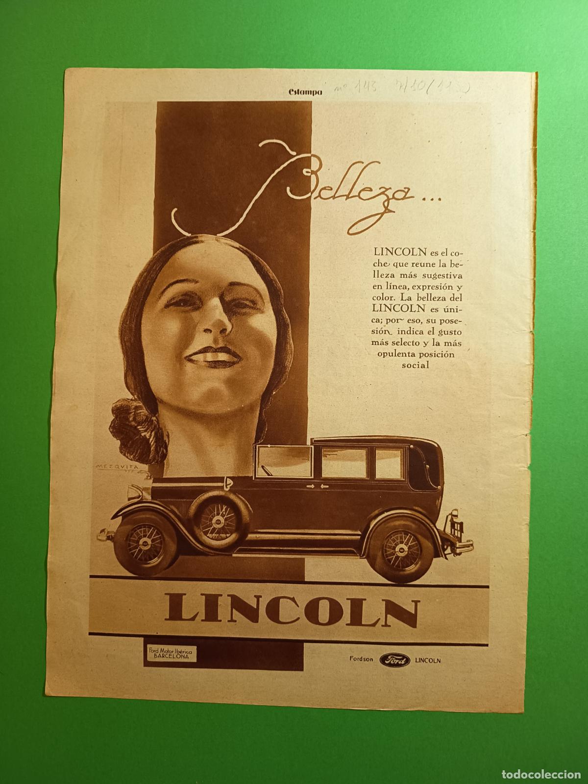 Coleccionismo: FORD LINCOLN BELLEZA ILUSTRADO POR MEZQUITA - 07/10/1930
