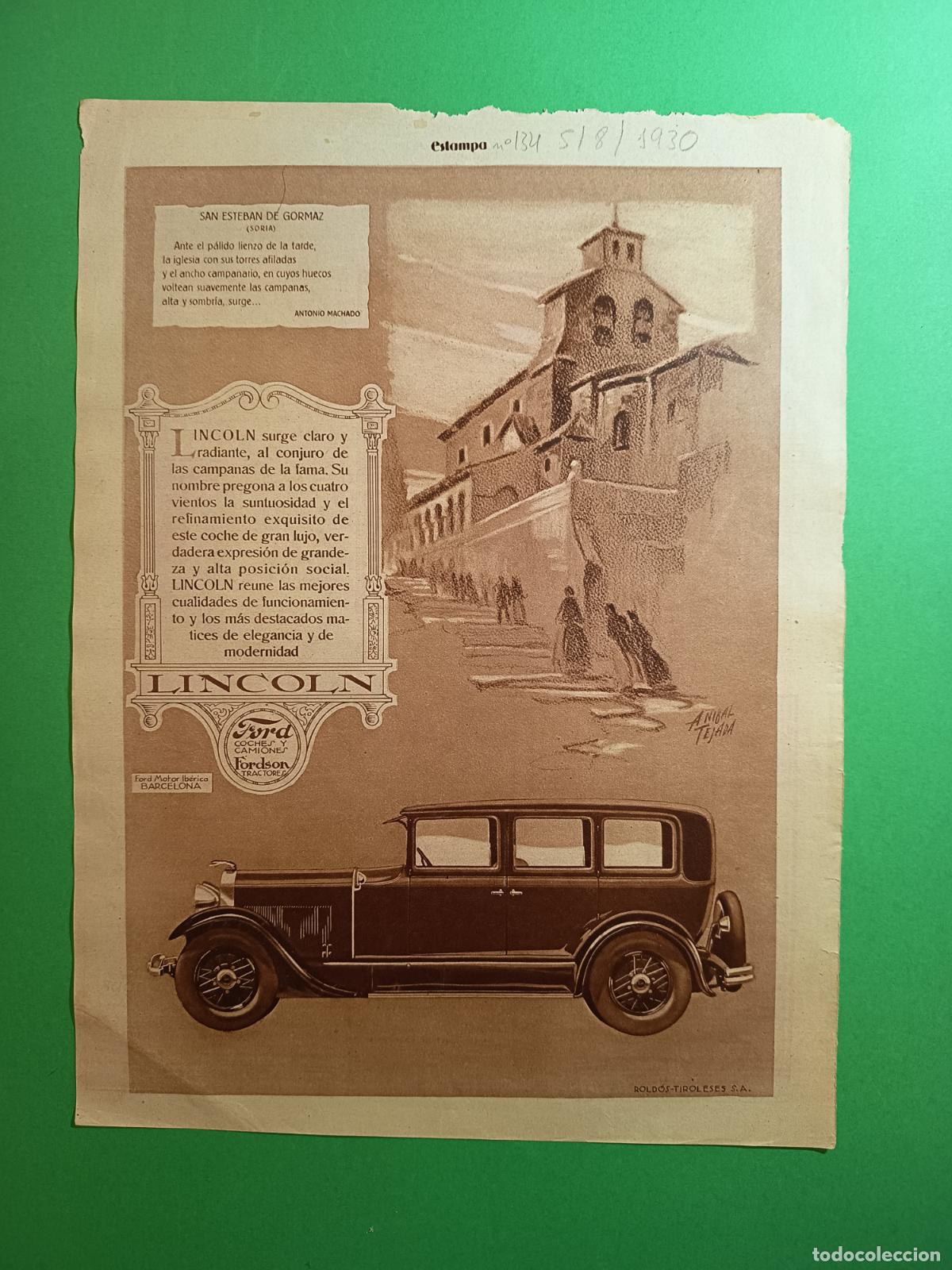 Coleccionismo: FORD LINCOLN SAN ESTEBAN DE GORMAZ SORIA ILUSTRADO POR ANIBAL TEJADA - 05/08/1930