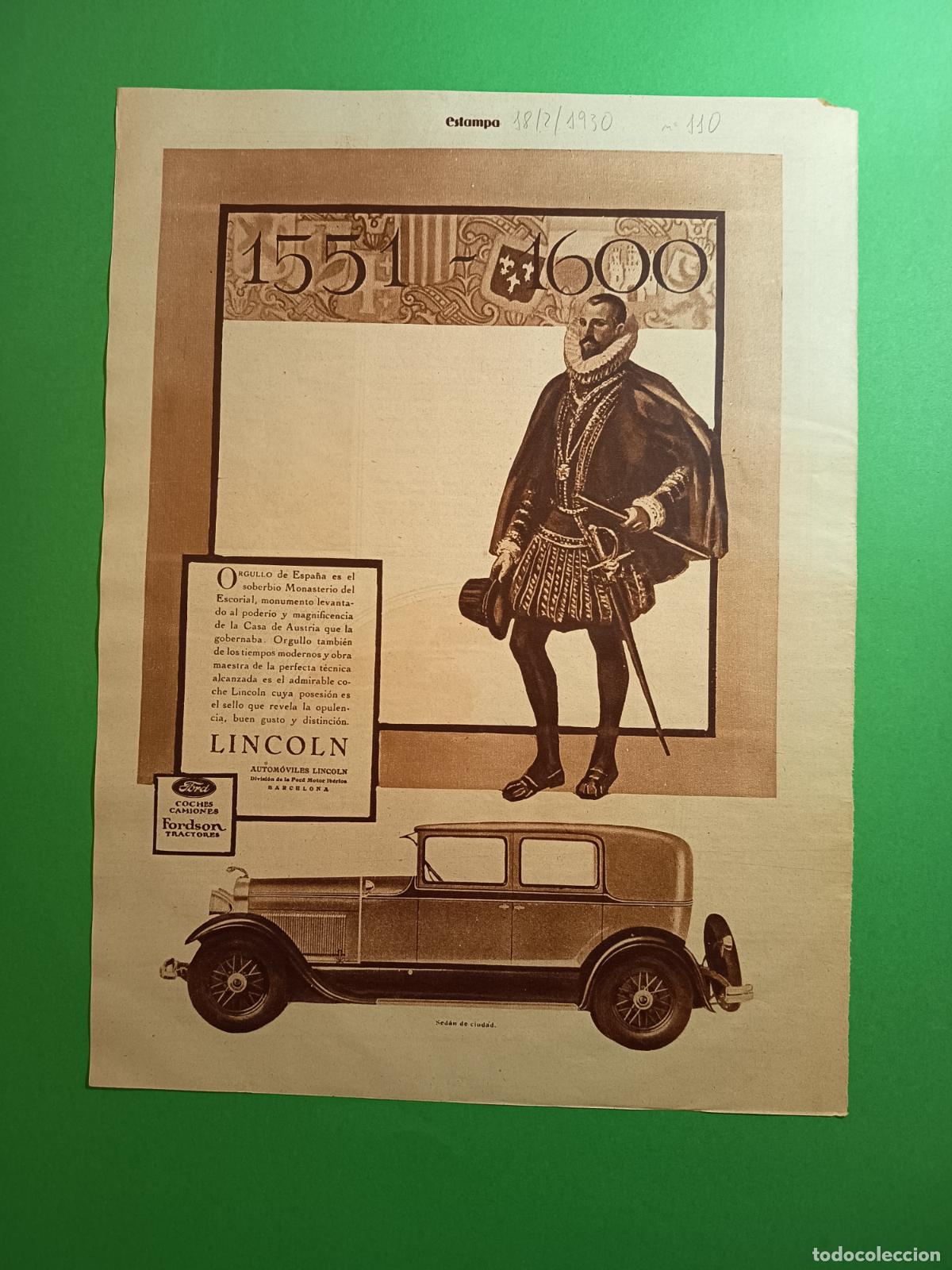 Coleccionismo: FORD LINCOLN SEDAN DE CIUDAD 1551 1600 - 18/02/1930