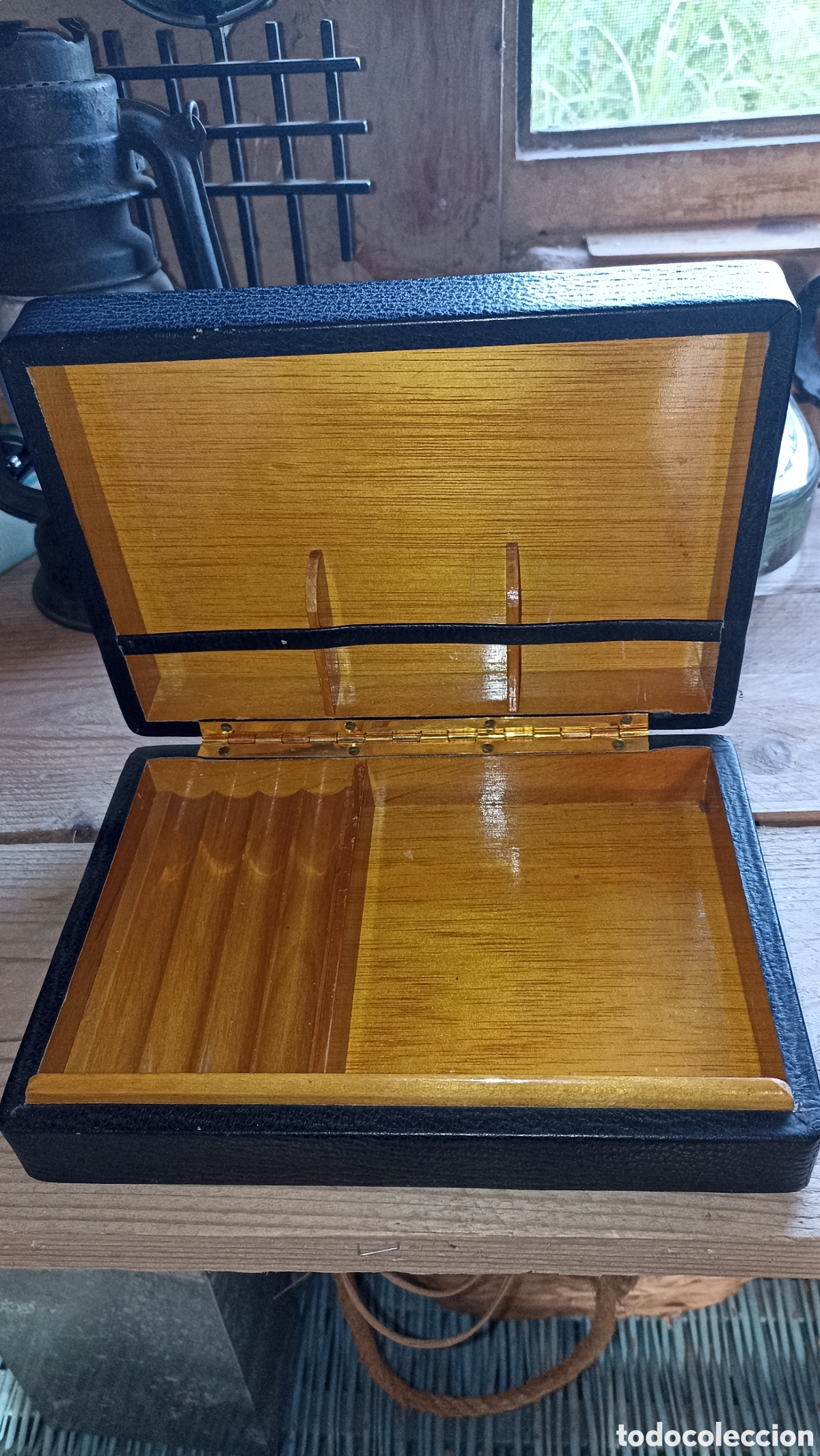 Coleccionismo: Antigua Caja Humidor para Puros y Cigarrillos - Bolsos Marlo (Barcelona) - A&ntilde;os 50/60