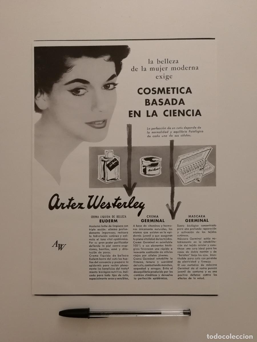 Coleccionismo: ANTIGUO ANUNCIO ACARTONADO -A4- ARTEZ WESTERLEY COSMETICA - PUBLICIDAD LAMINA