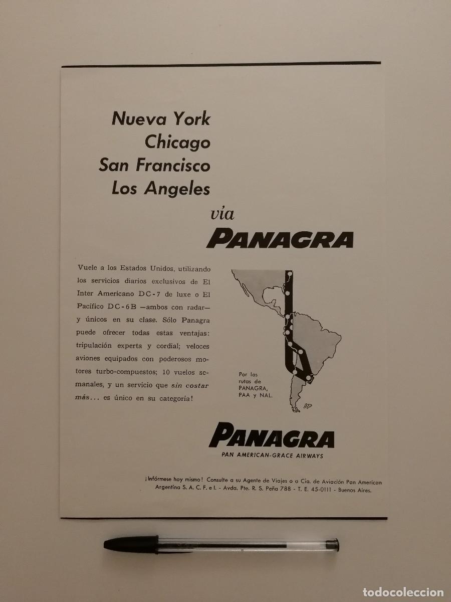 Coleccionismo: ANTIGUO ANUNCIO ACARTONADO -A4- PANAGRA Pan American-Grace Airways A&Ntilde;OS 50 - PUBLICIDAD LAMINA